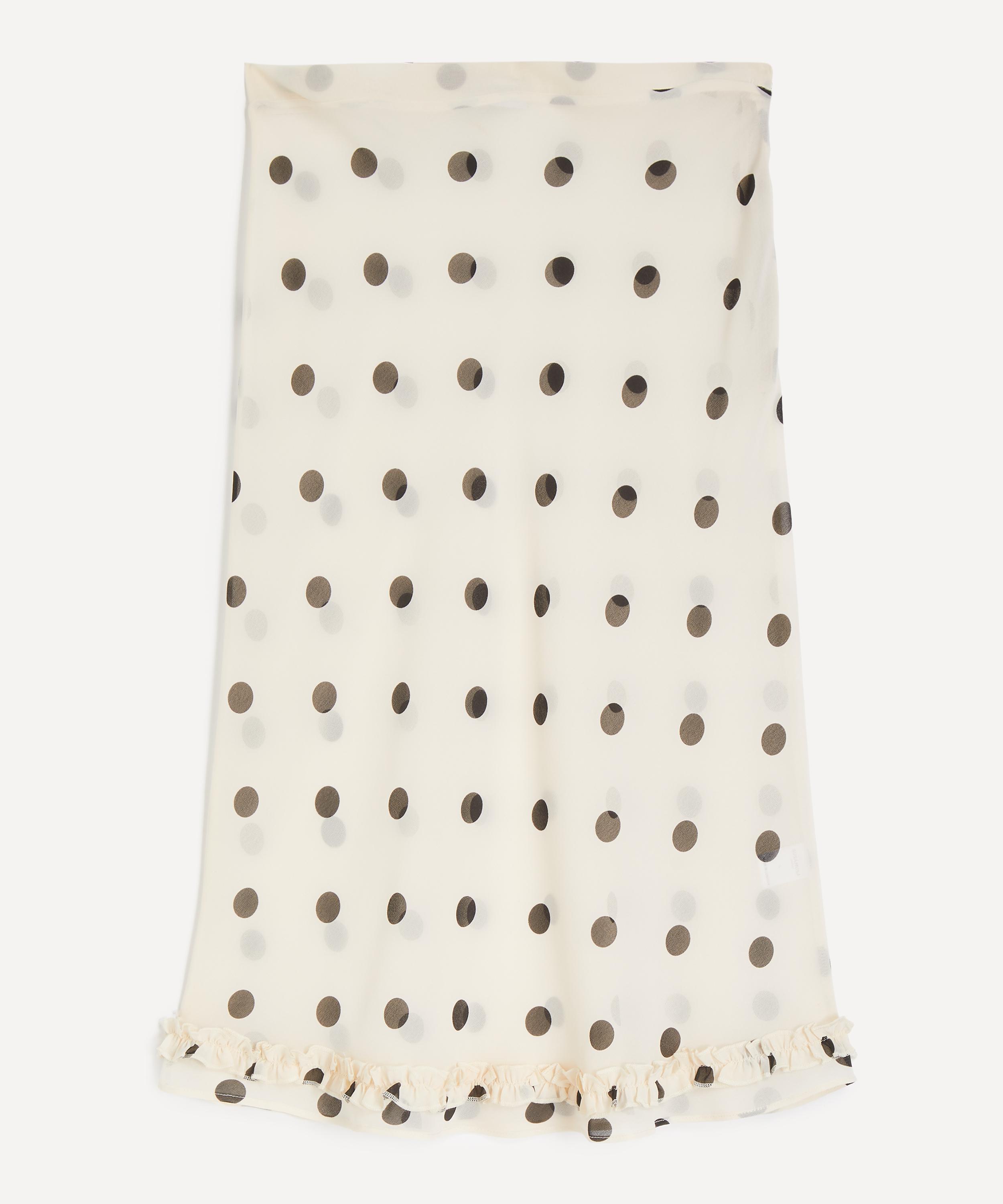 Susamusa - Meadow Polka-Dot Sheer Midi Skirt
