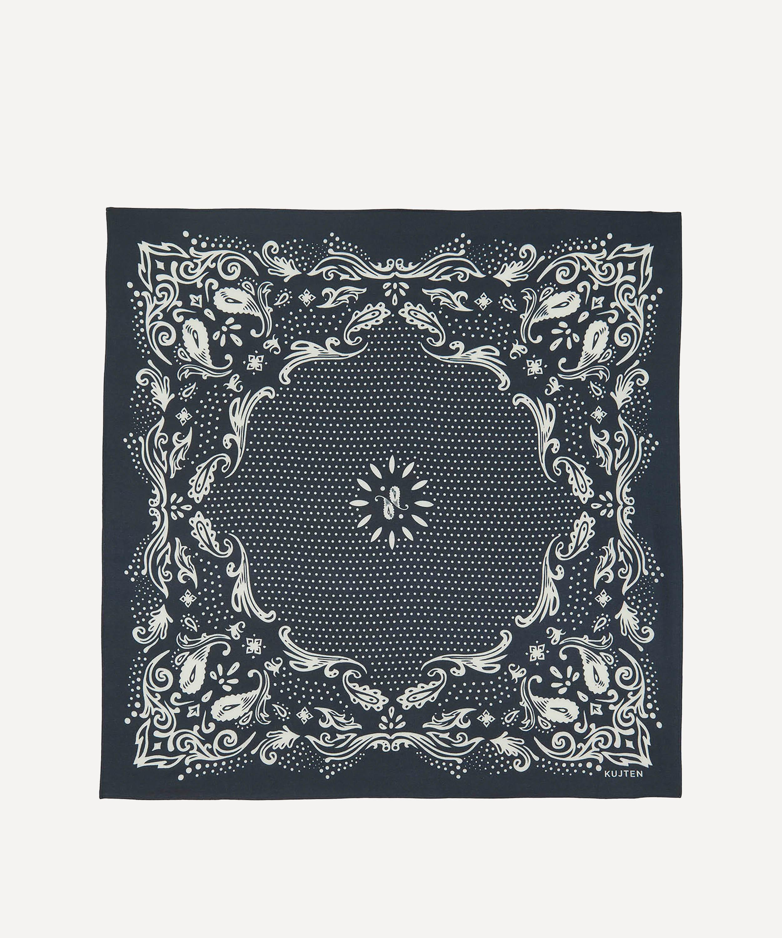 Kujten - Helia Large Polka Dot Silk-Cashmere Bandana