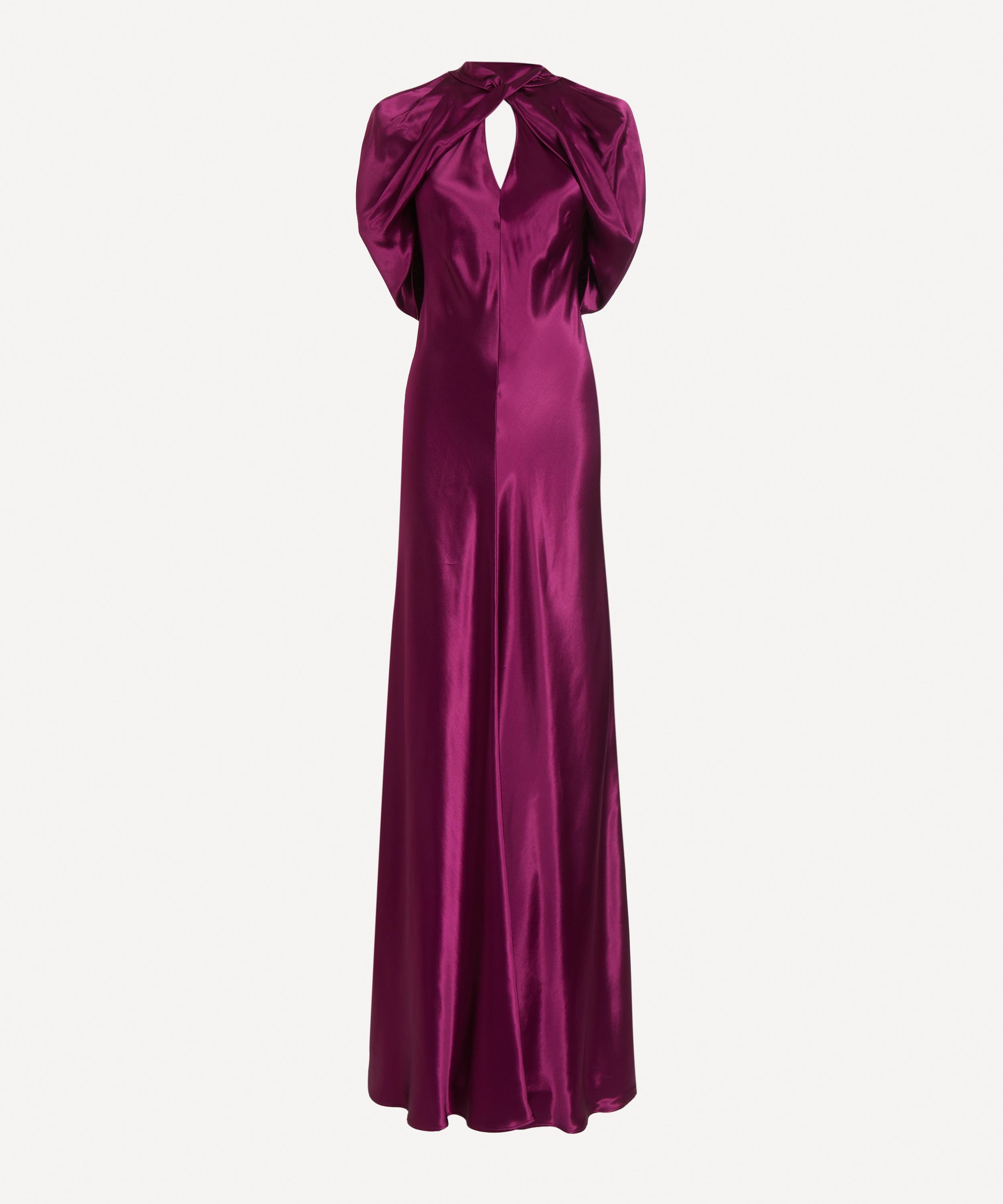 Alberta Ferretti - Purple Evening Dress with Cape Sleeves