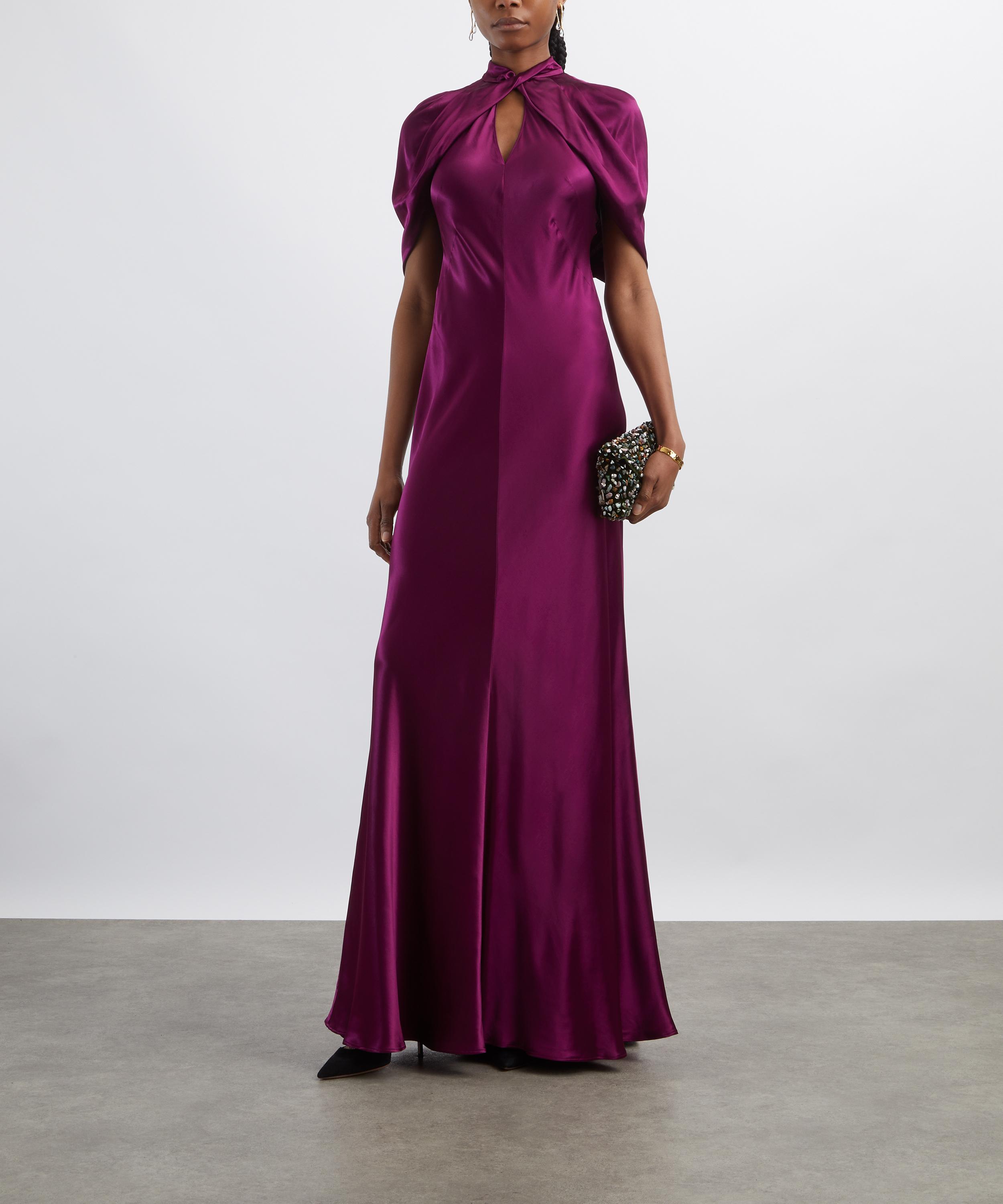 Alberta Ferretti - Purple Evening Dress with Cape Sleeves image number 1
