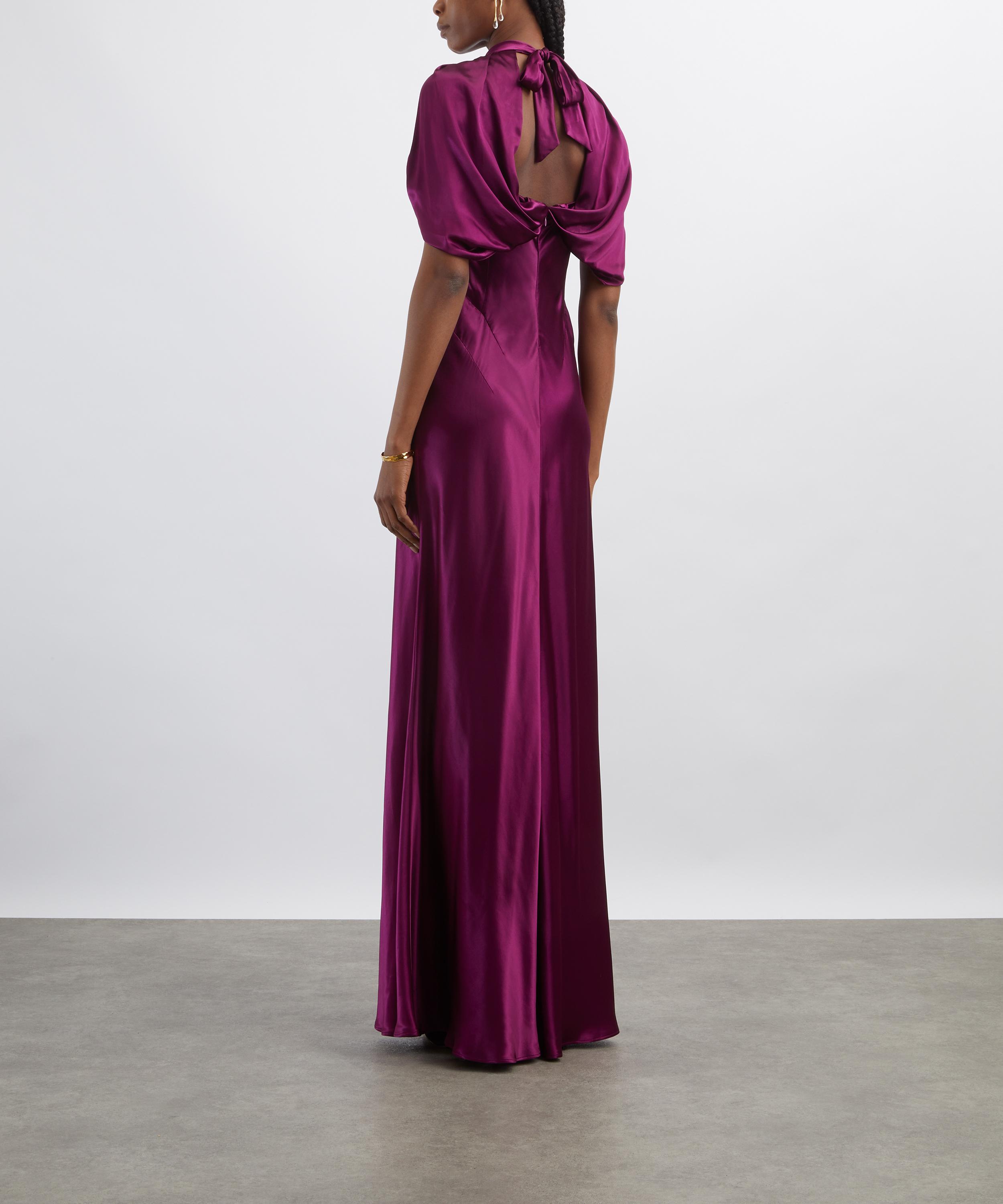 Alberta Ferretti - Purple Evening Dress with Cape Sleeves image number 3