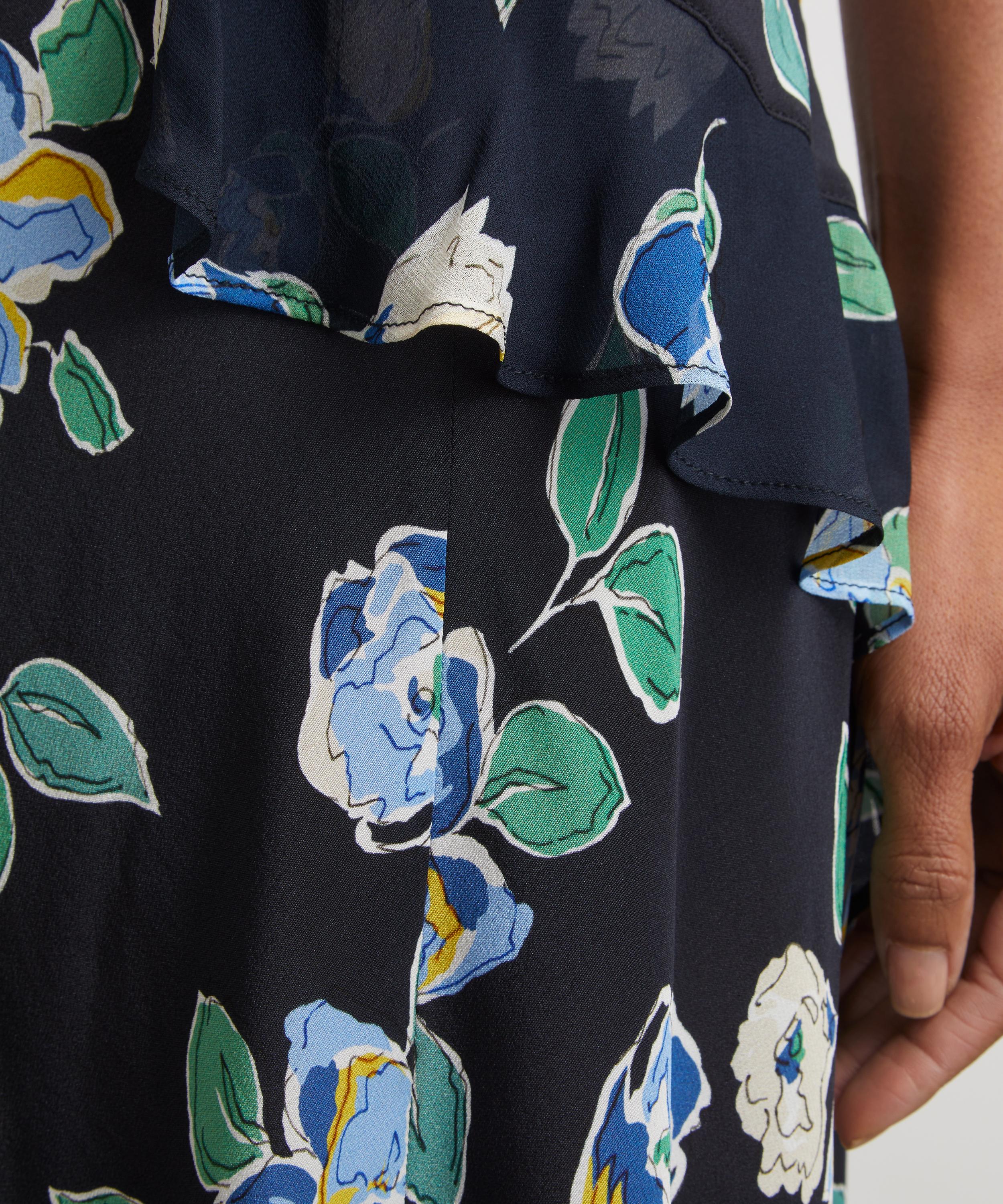 RIXO - Evie Kimmie Floral Navy Silk Dress image number 4