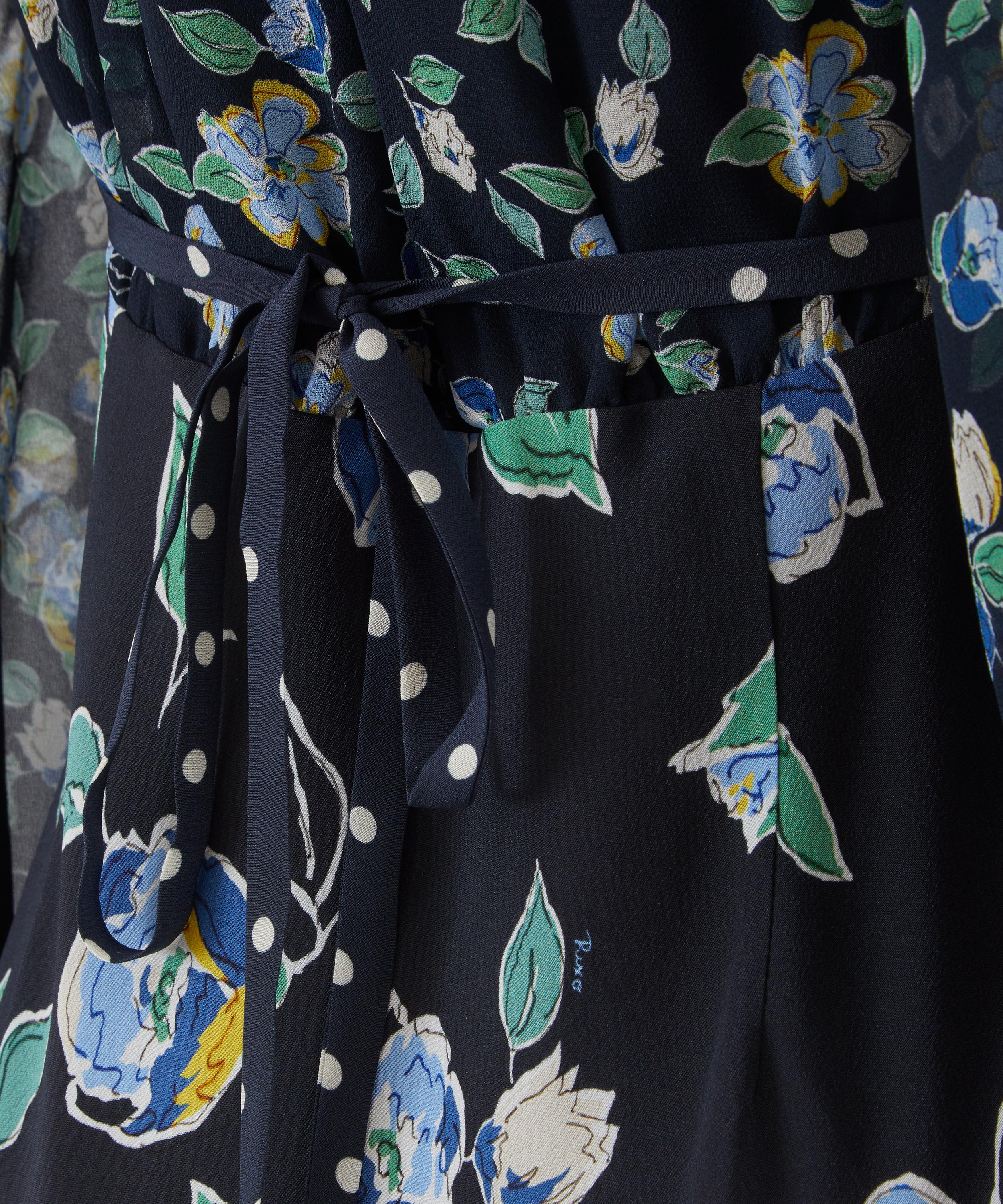 RIXO - Kaila Layla Mix Navy Silk Dress image number 4