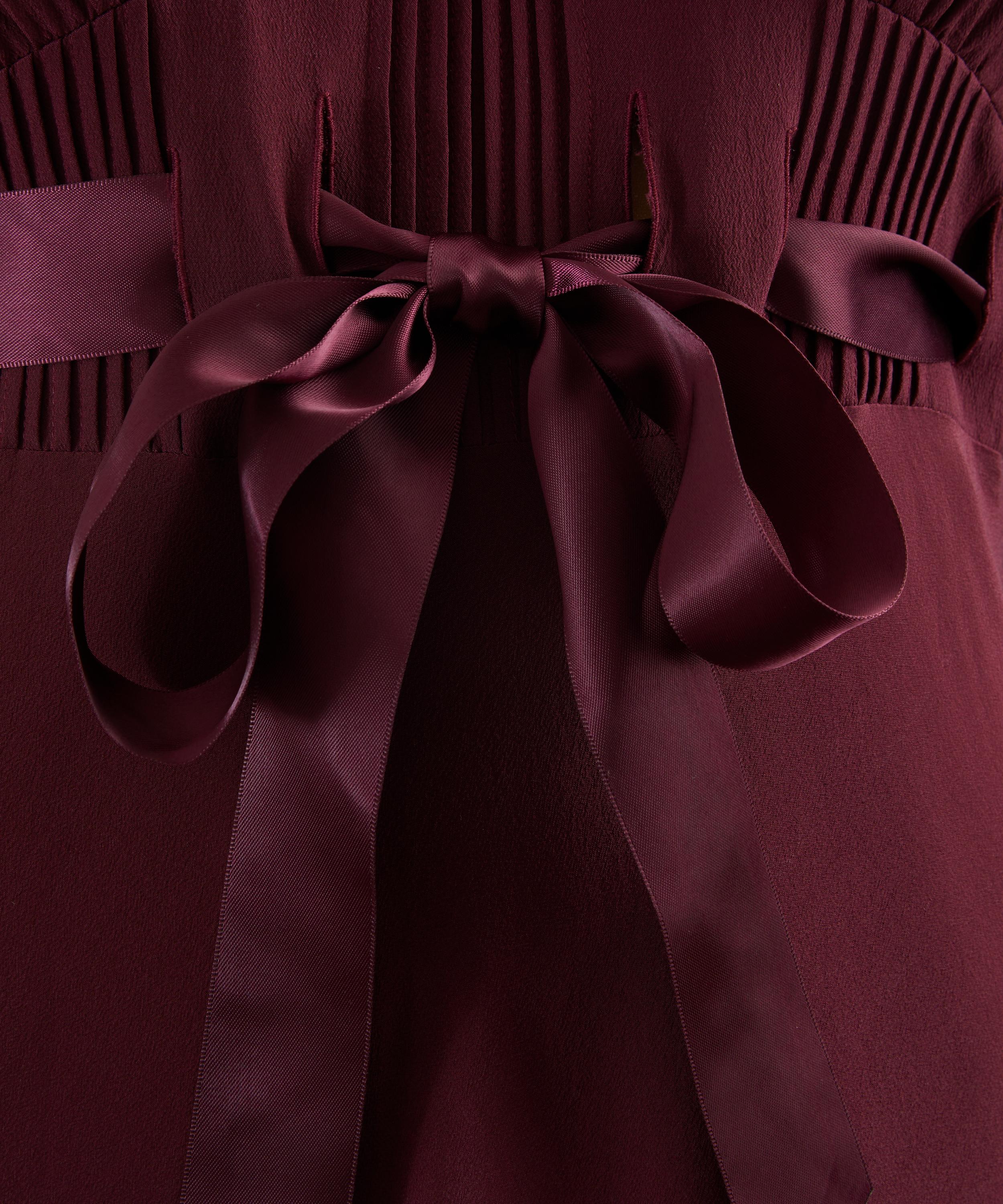 RIXO - Adaline Maroon Silk Midi Dress image number 4