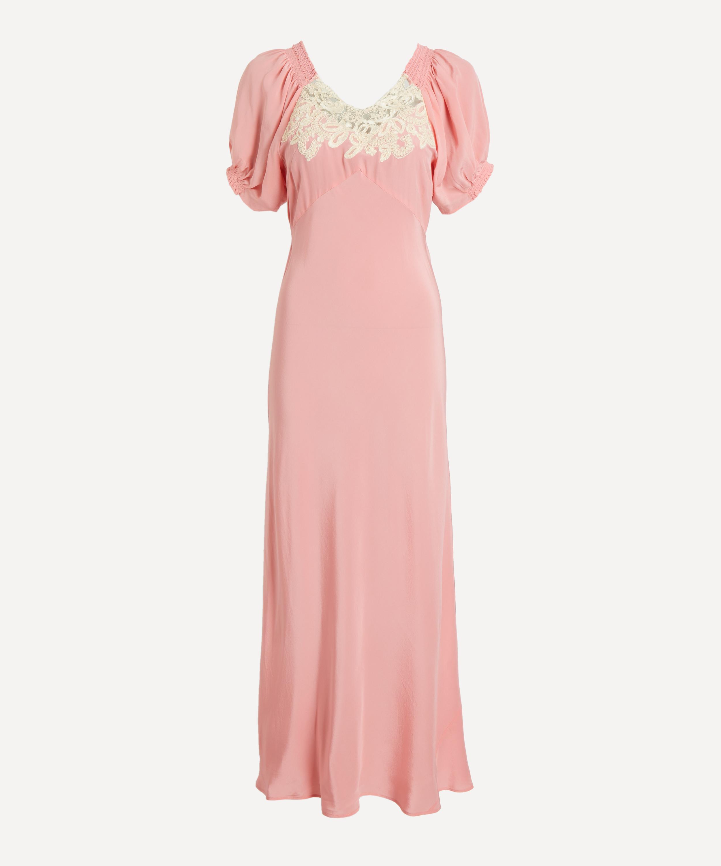 RIXO - Ilaria Pink Silk Midi Dress