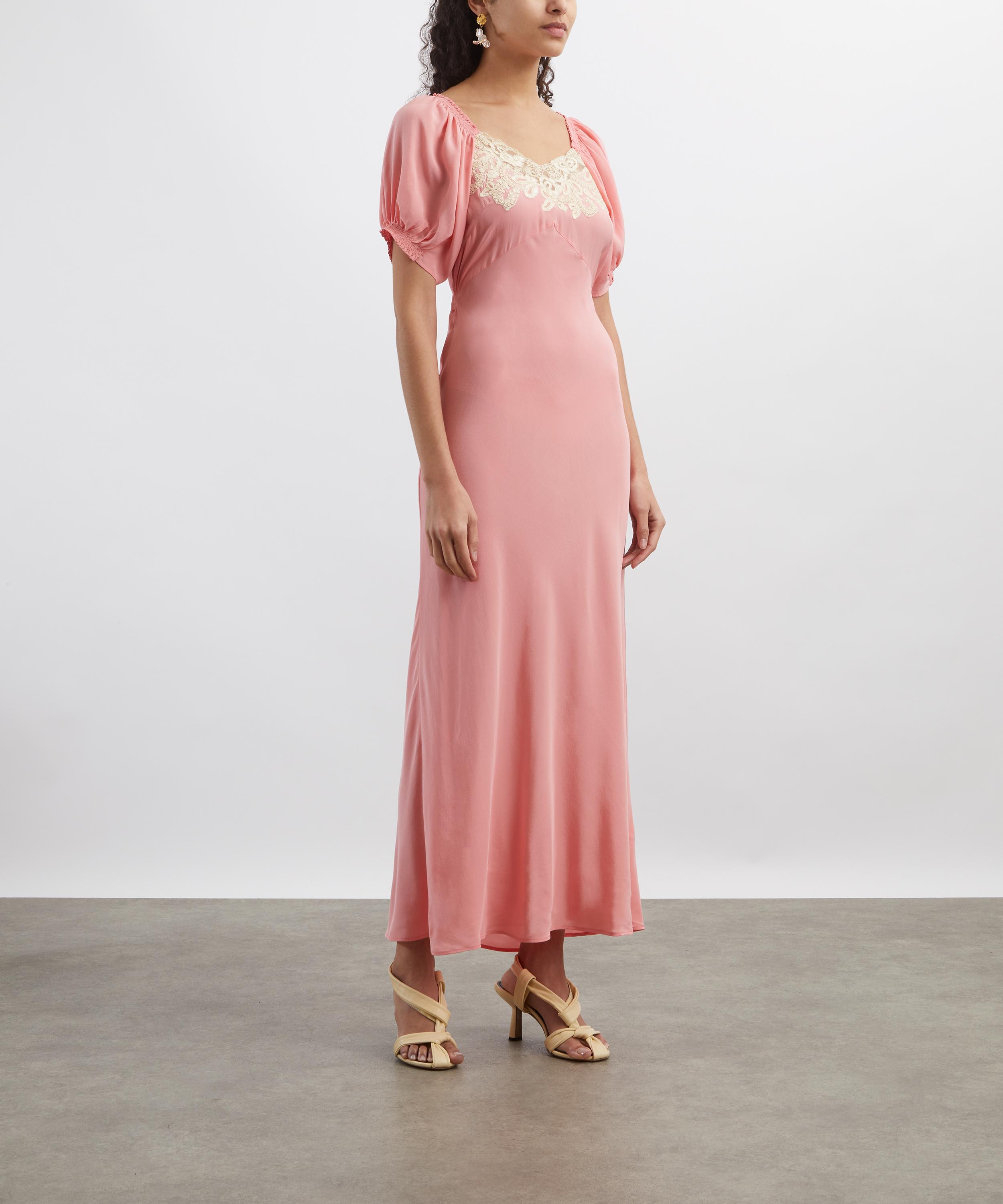 RIXO - Ilaria Pink Silk Midi Dress image number 2