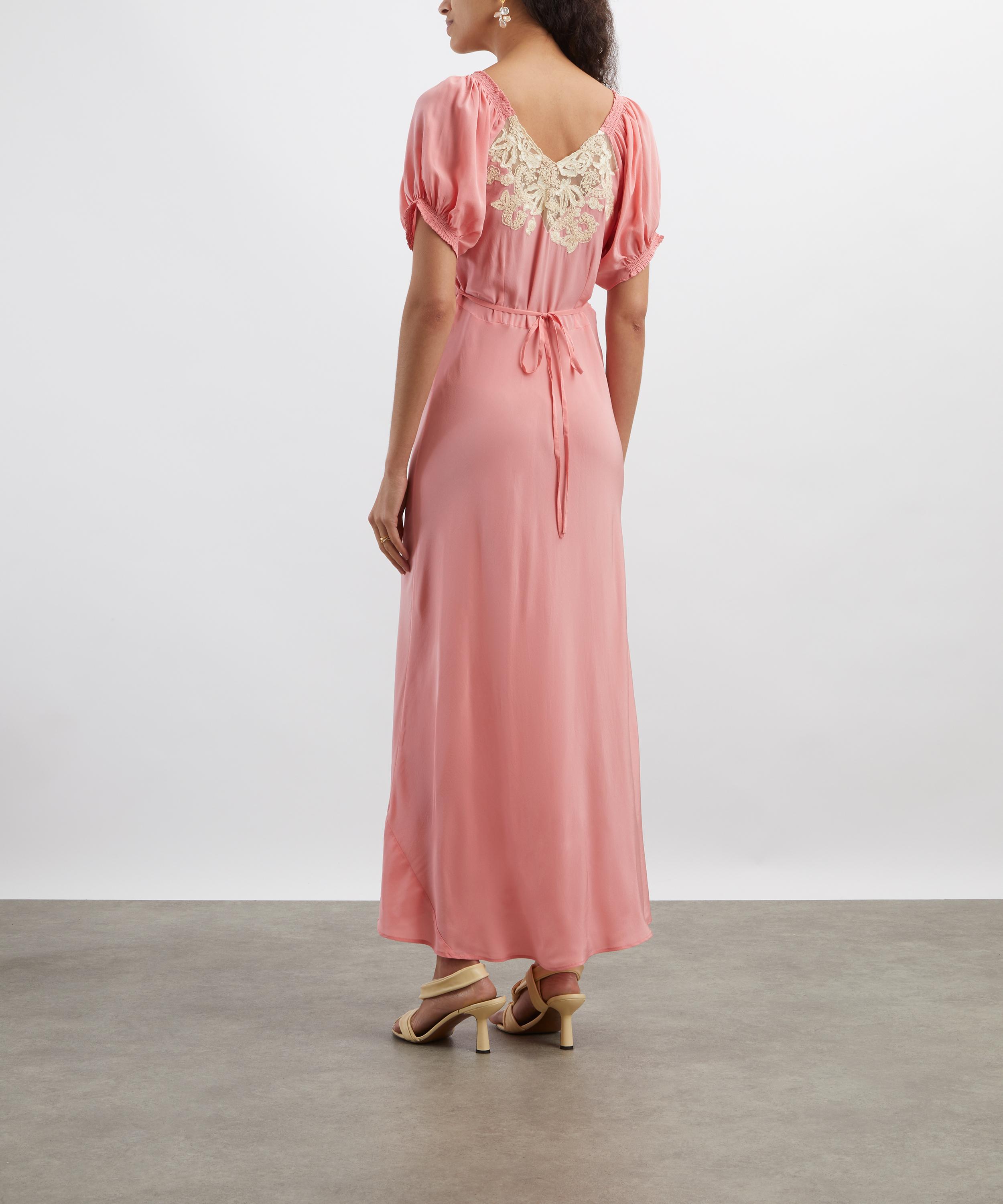 RIXO - Ilaria Pink Silk Midi Dress image number 3