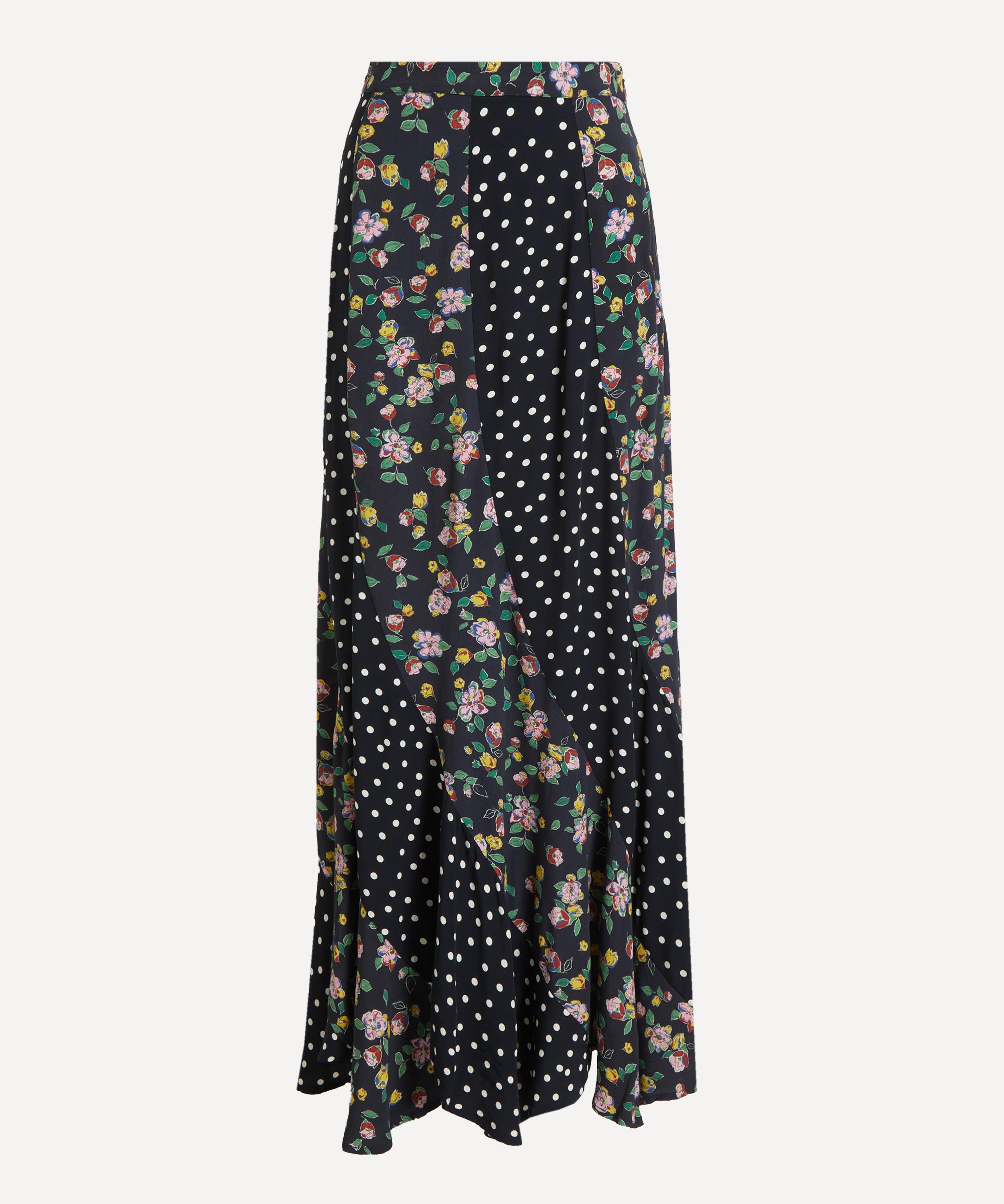 RIXO - Gracella Kimmie Dot Mix Midi Skirt