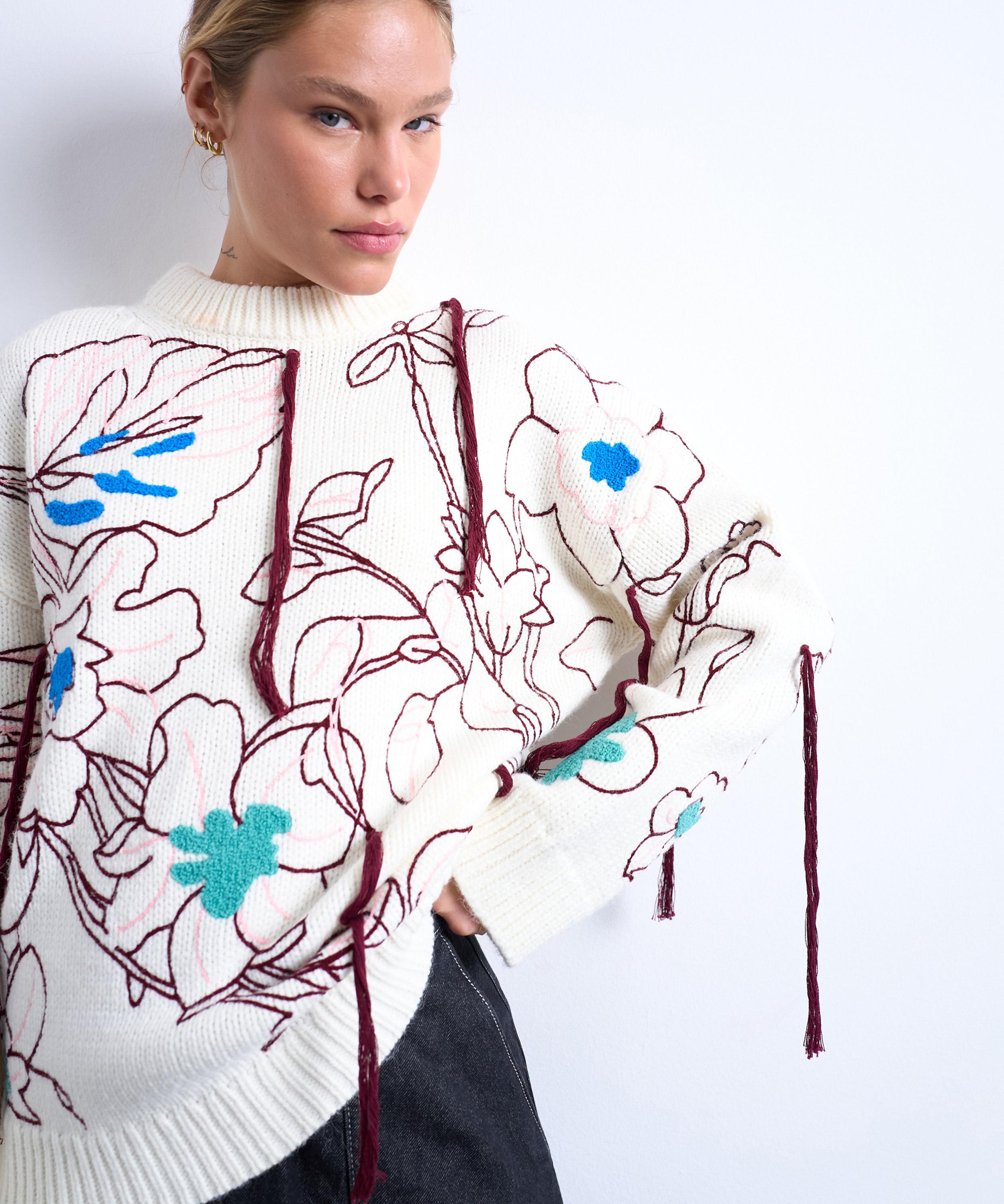 TOPSHOP - Premium Knitted Oversized Embroidered Jumper image number 2