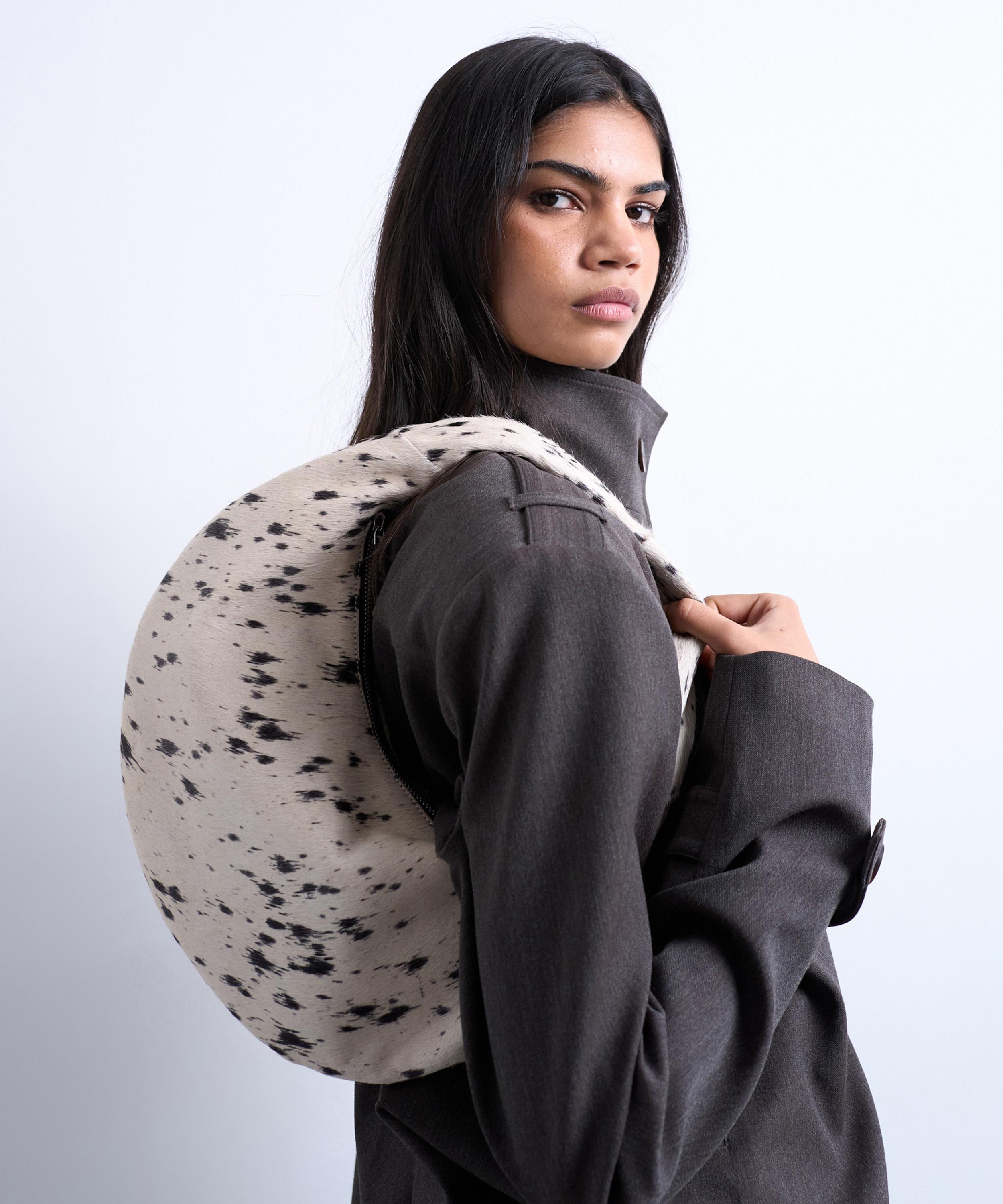 TOPSHOP - Cian Dalmation Print Suede Scoop Grab Bag image number 1