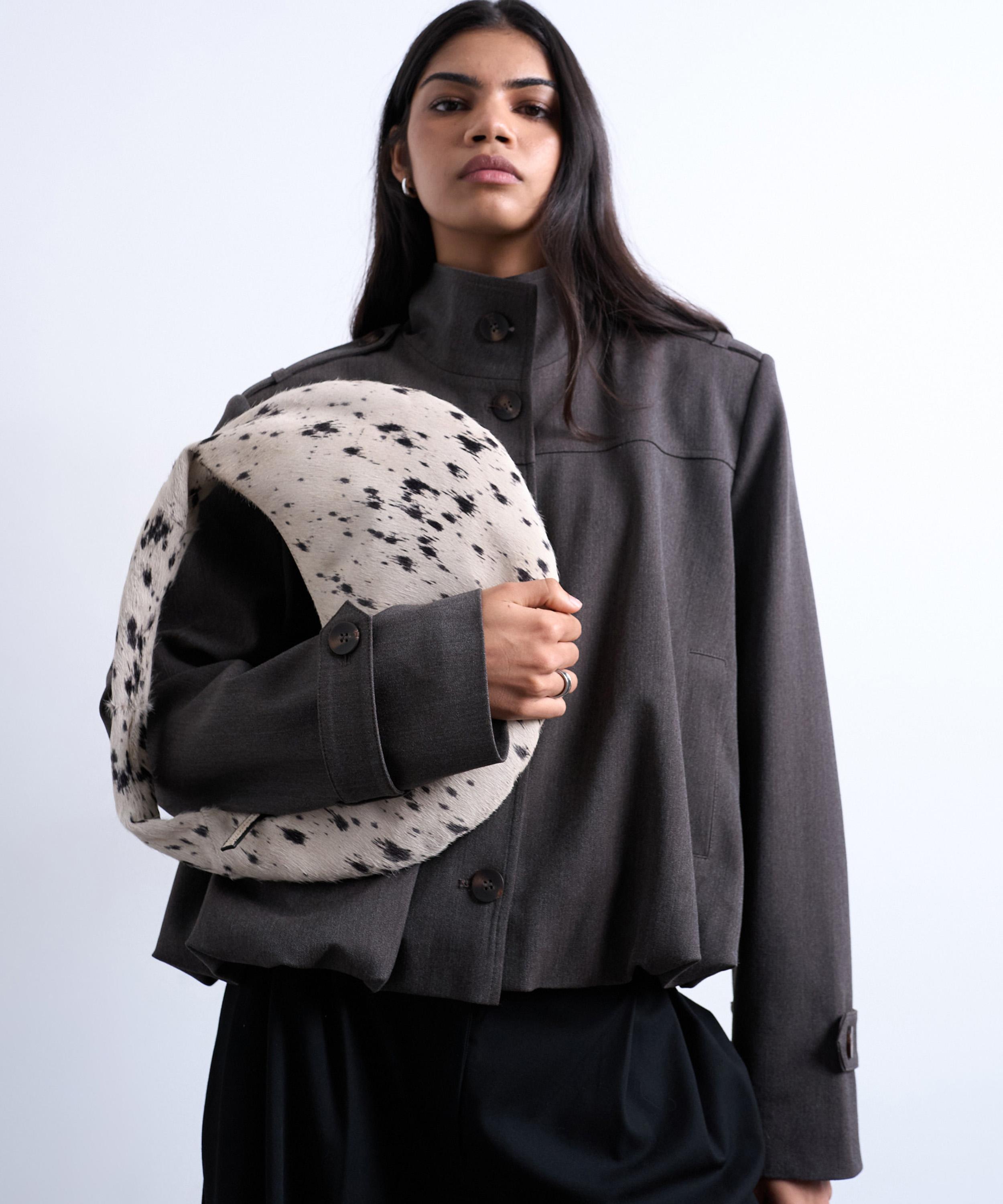 TOPSHOP - Cian Dalmation Print Suede Scoop Grab Bag image number 2