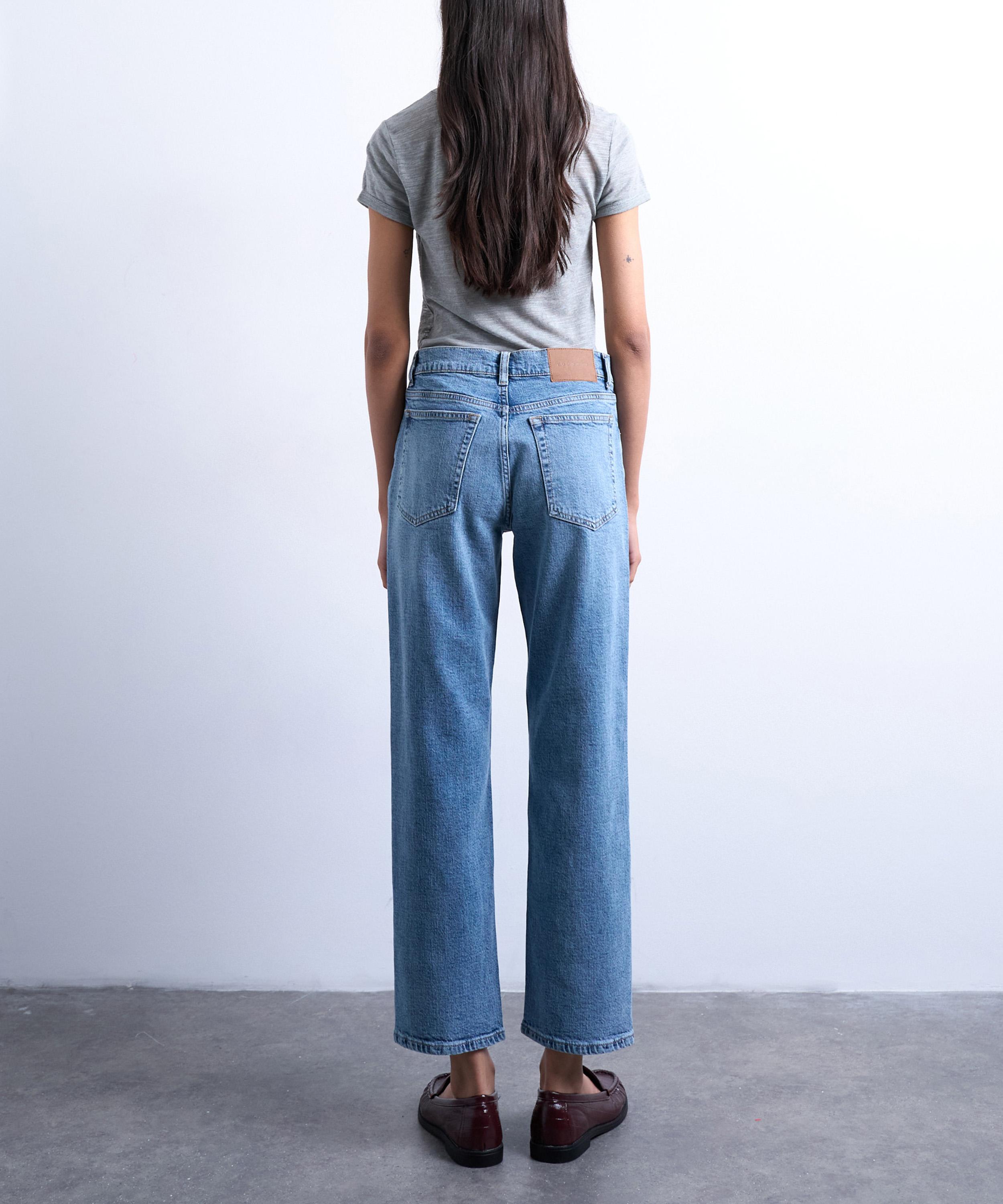TOPSHOP - Orson Mid-Rise Comfort Straight Jeans in Light Blue image number 1