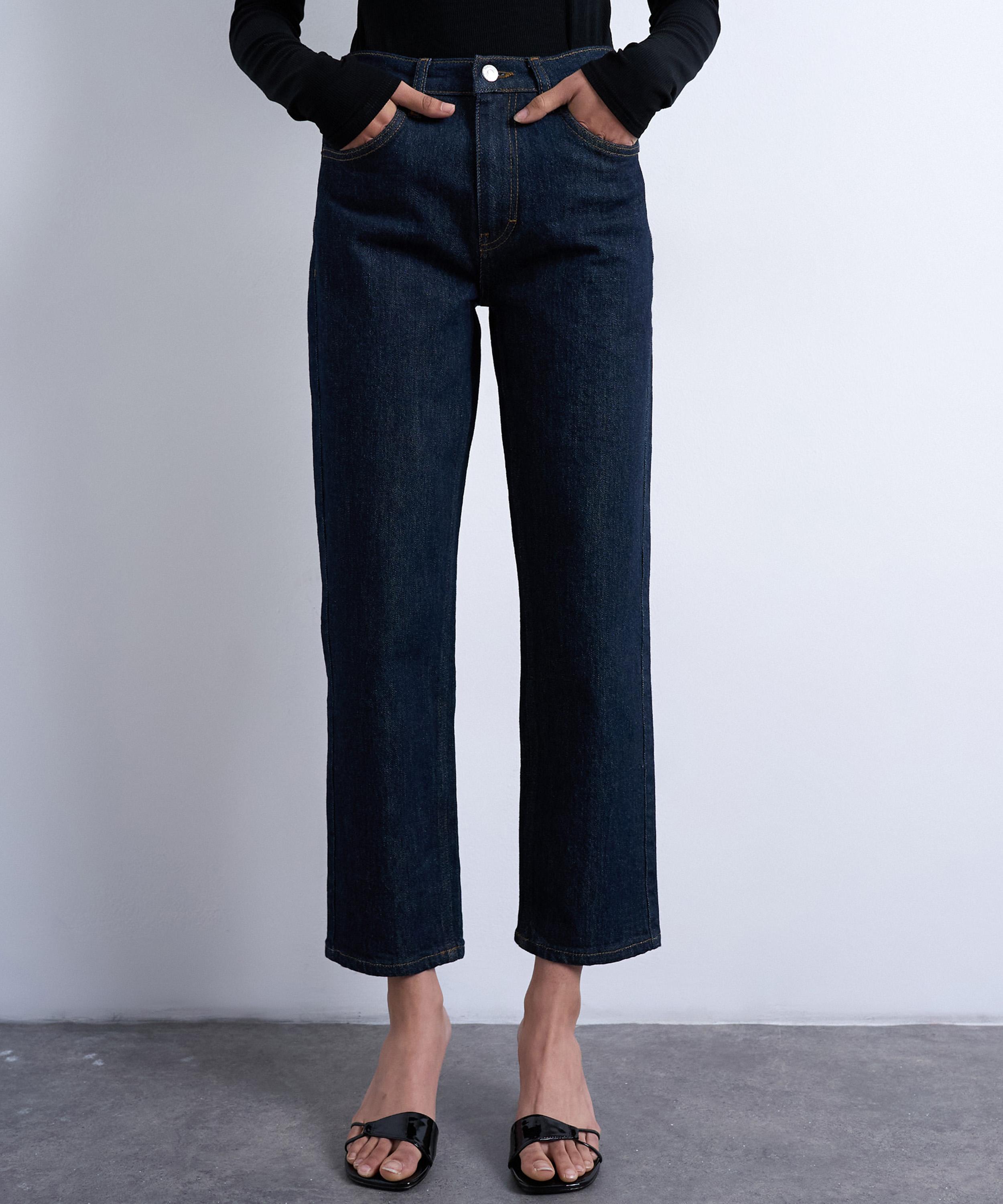 TOPSHOP - Orson Mid-Rise Comfort Straight Jeans in Mid-Blue&nbsp;