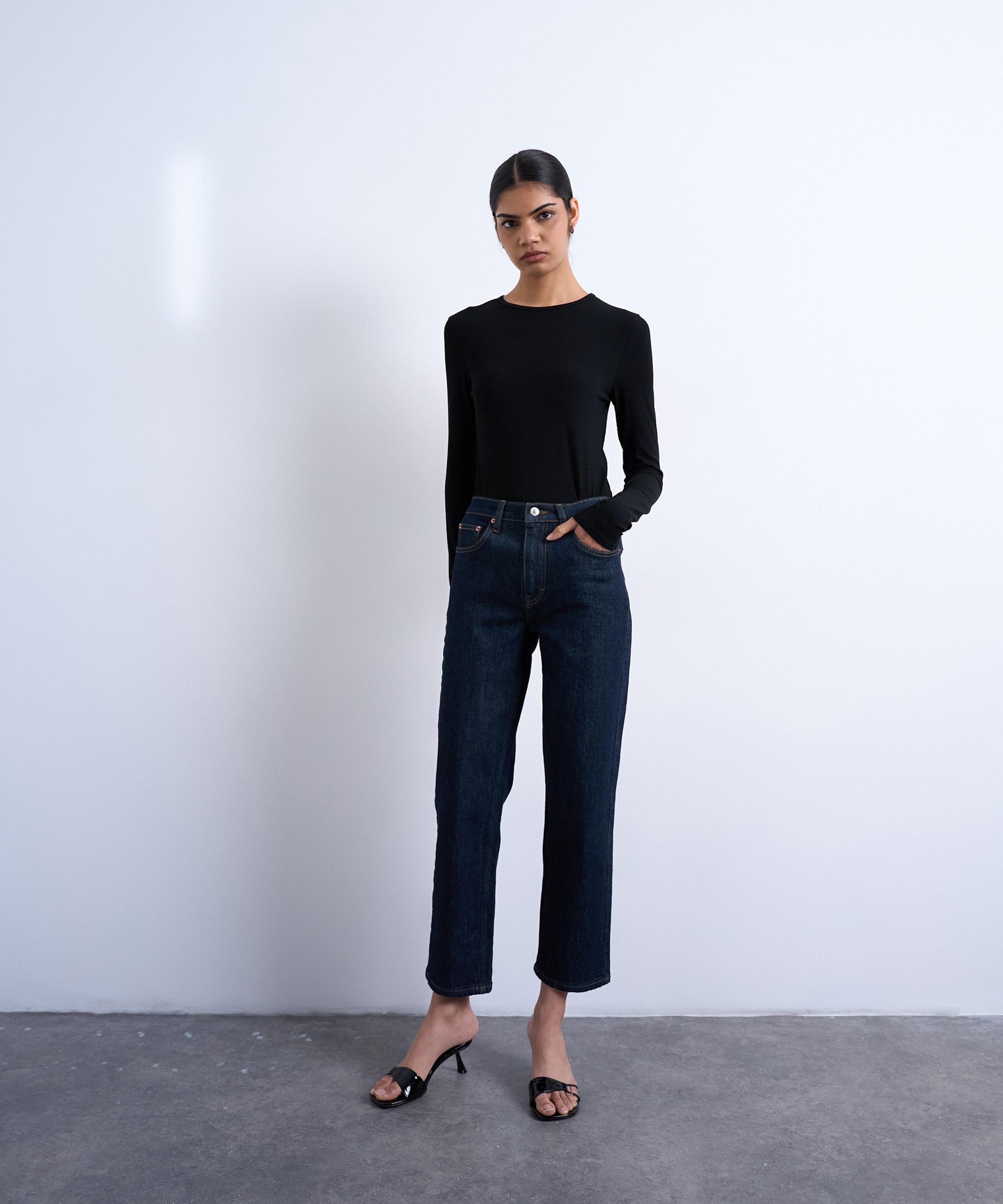 TOPSHOP - Orson Mid-Rise Comfort Straight Jeans in Mid-Blue&nbsp; image number 1