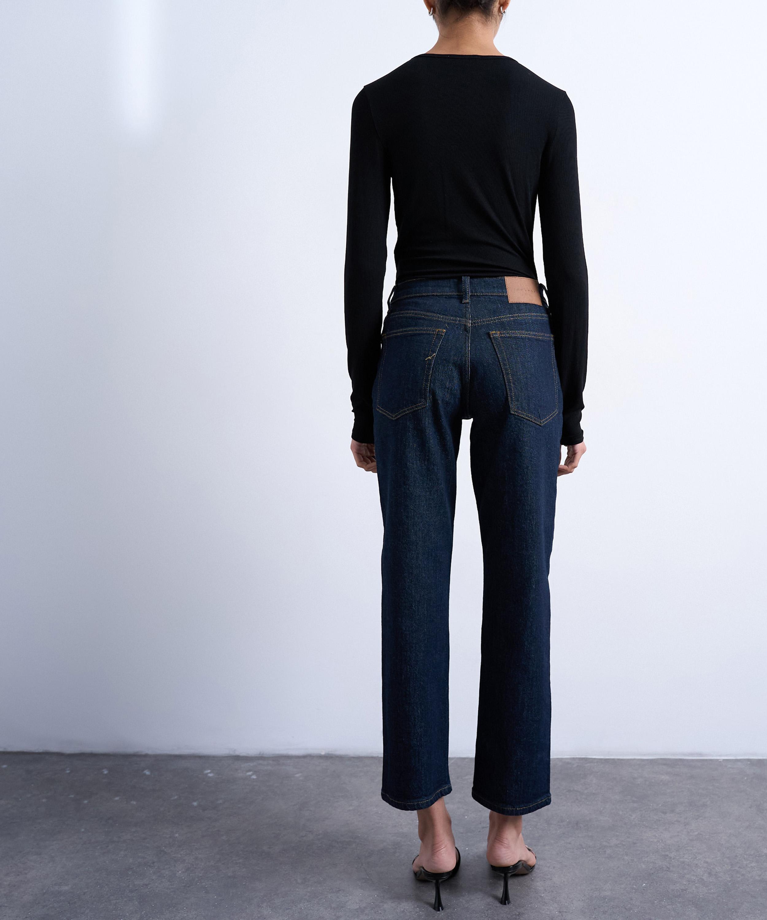 TOPSHOP - Orson Mid-Rise Comfort Straight Jeans in Mid-Blue&nbsp; image number 2