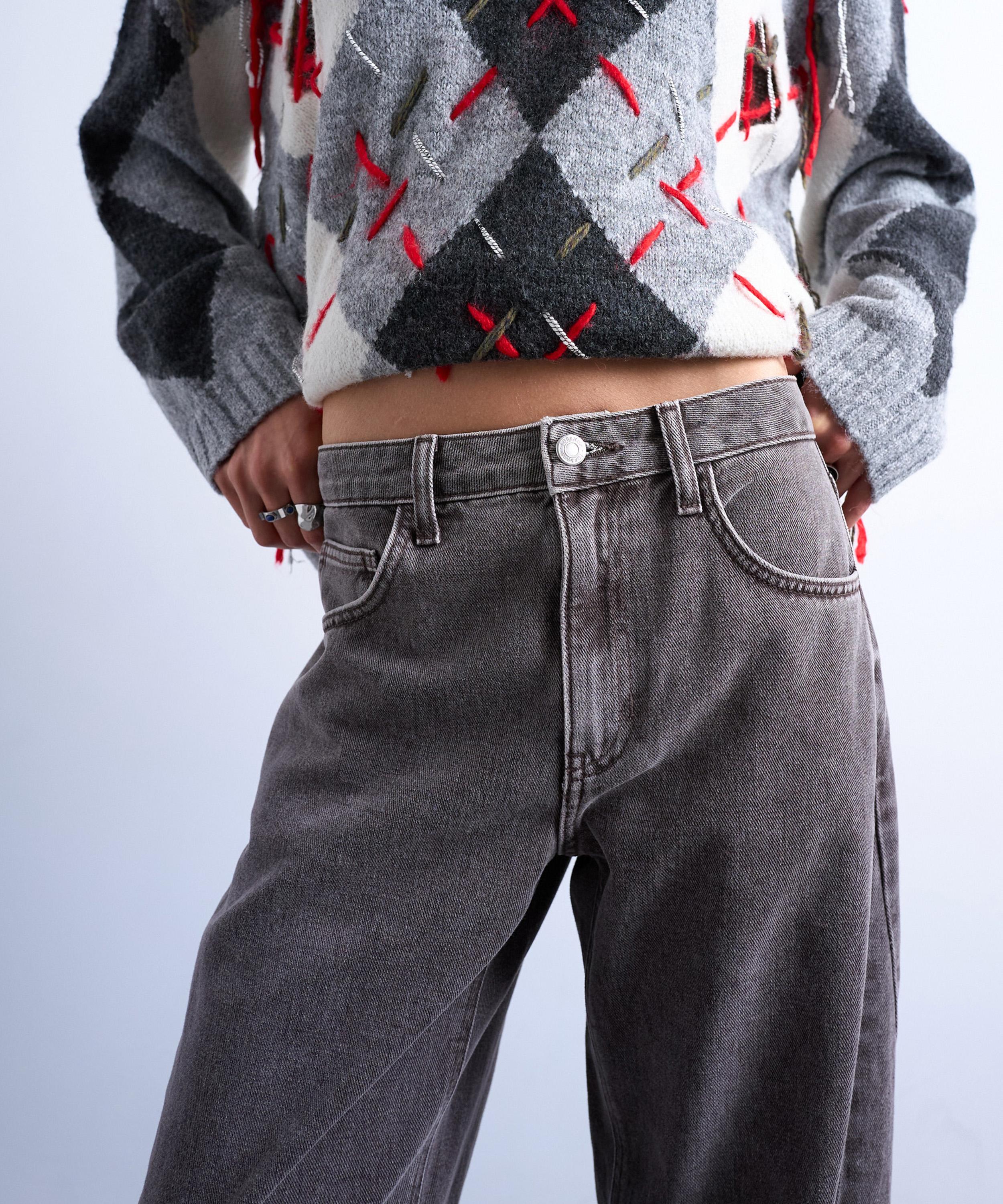 TOPSHOP - Barrel Mid-Rise Seam-Detail Jeans in Otter image number 2