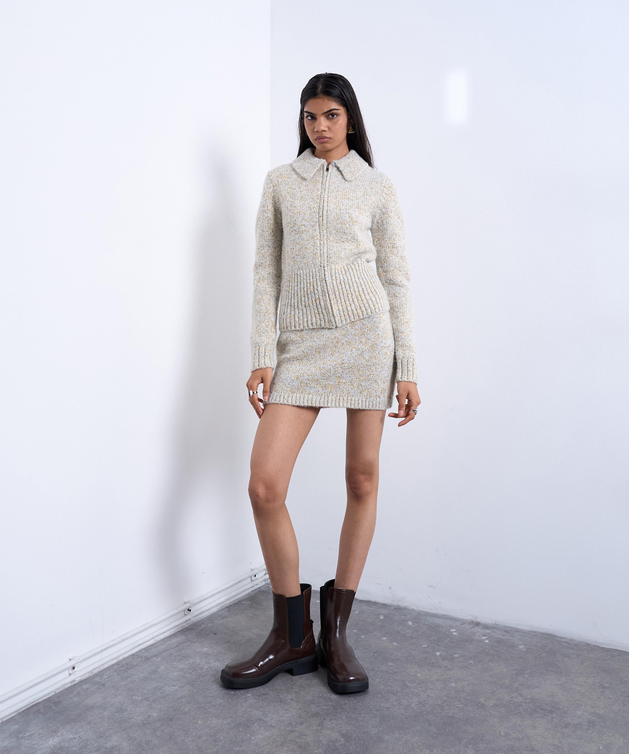 TOPSHOP - Knitted Heavy Twist Yarn Mini Skirt image number 1