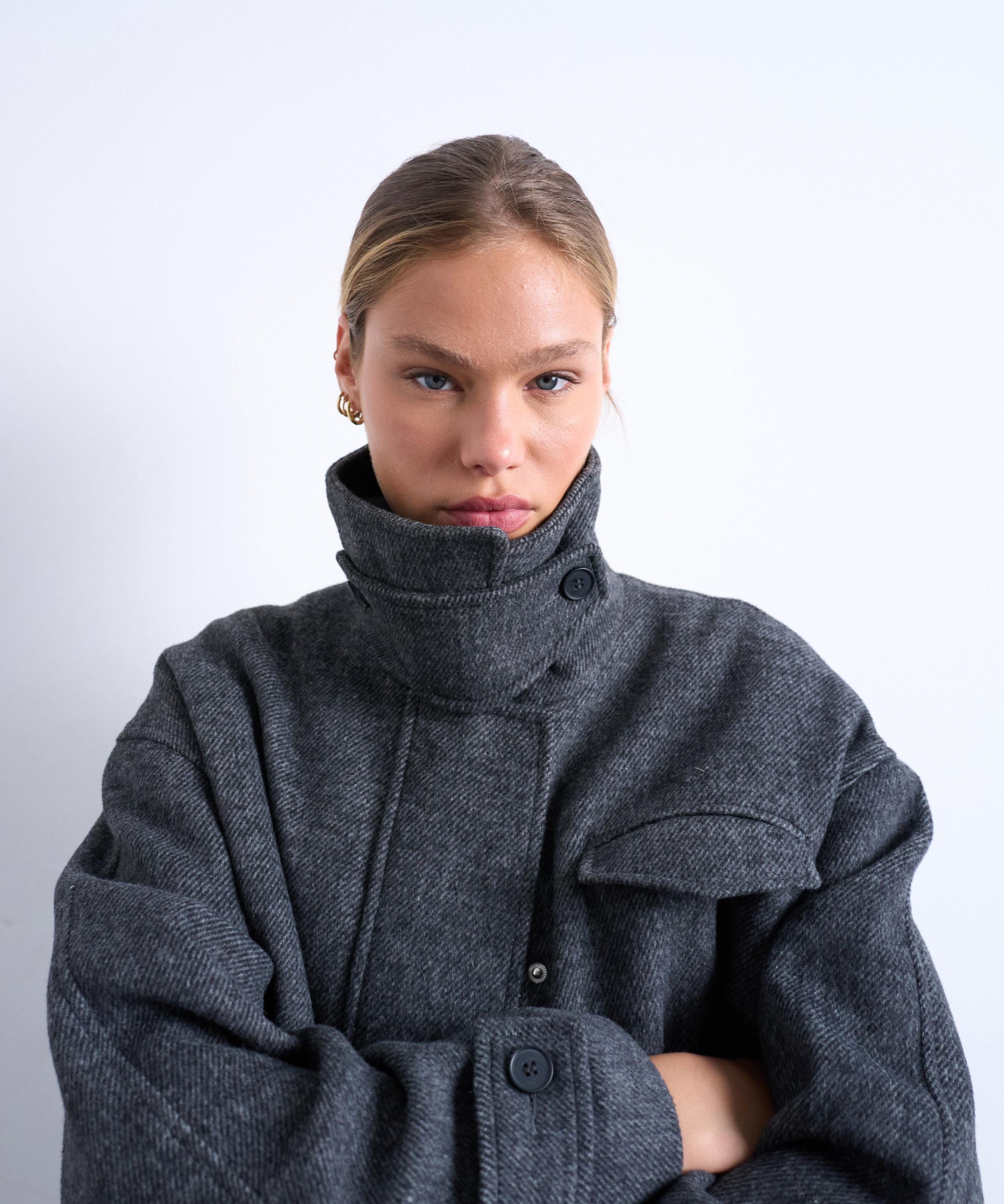 TOPSHOP - Funnel Neck Bomber Jacket with Tab Detail image number 2