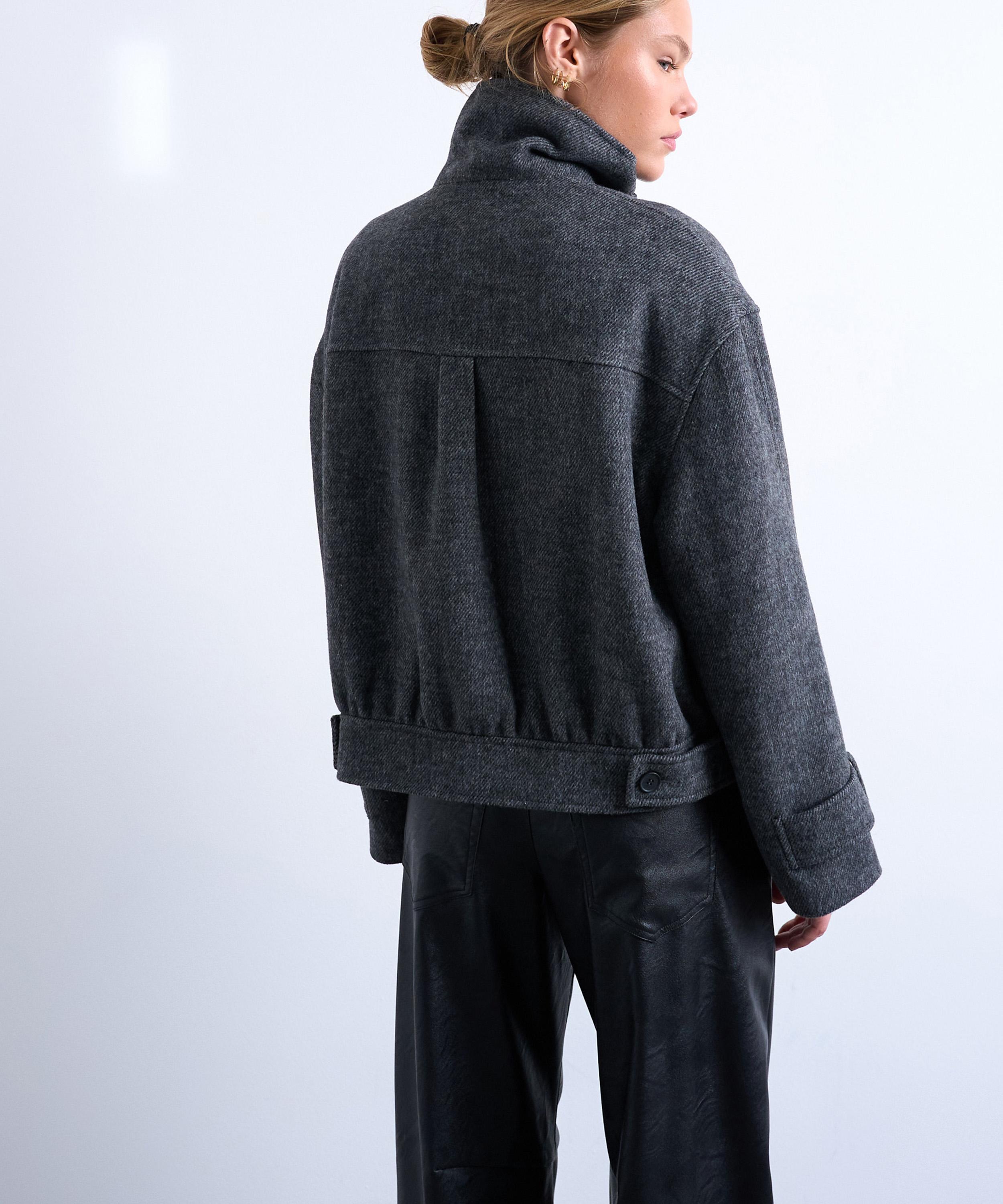 TOPSHOP - Funnel Neck Bomber Jacket with Tab Detail image number 3