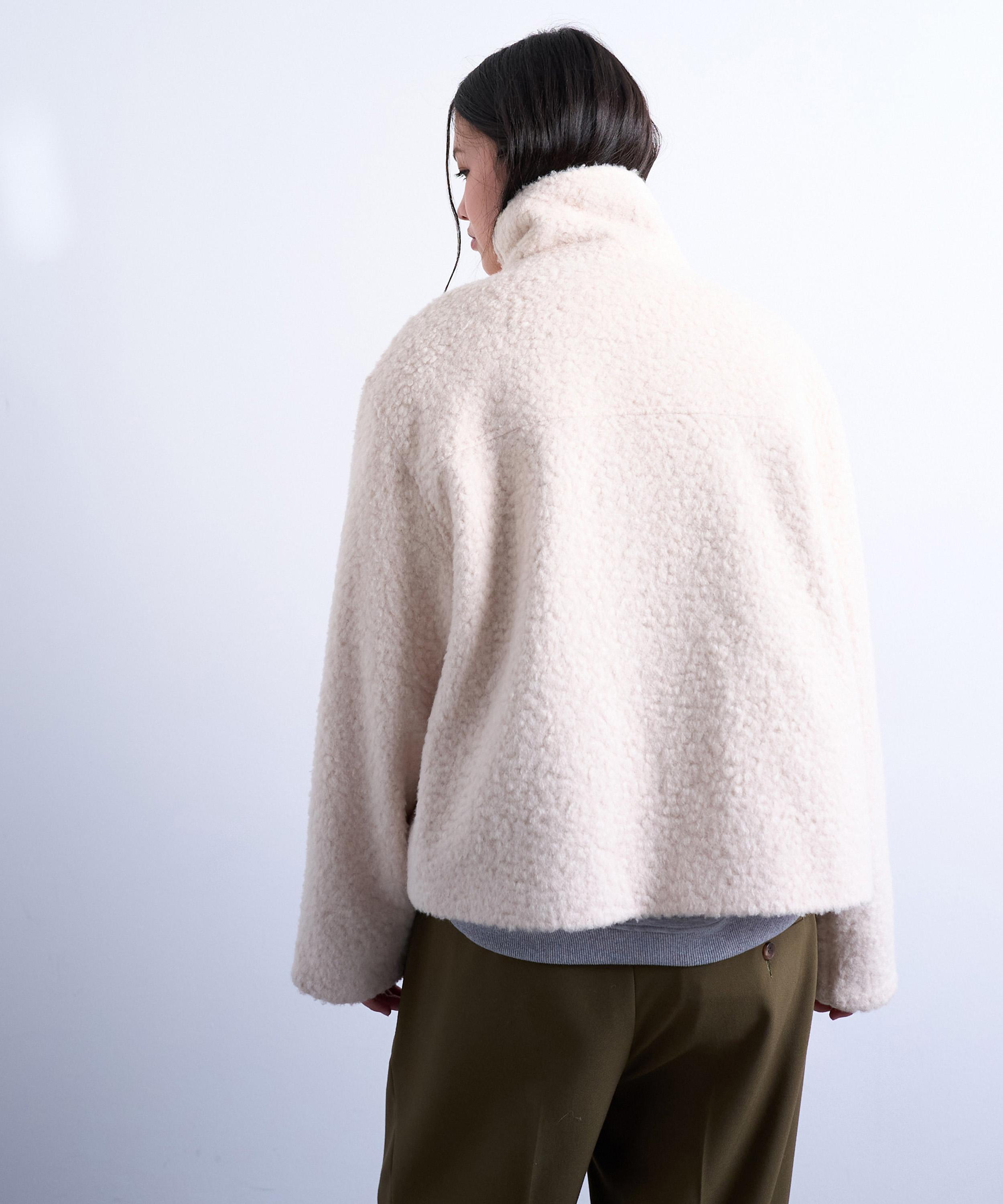 TOPSHOP - Funnel Boucle Tab Detail Bomber Jacket image number 3