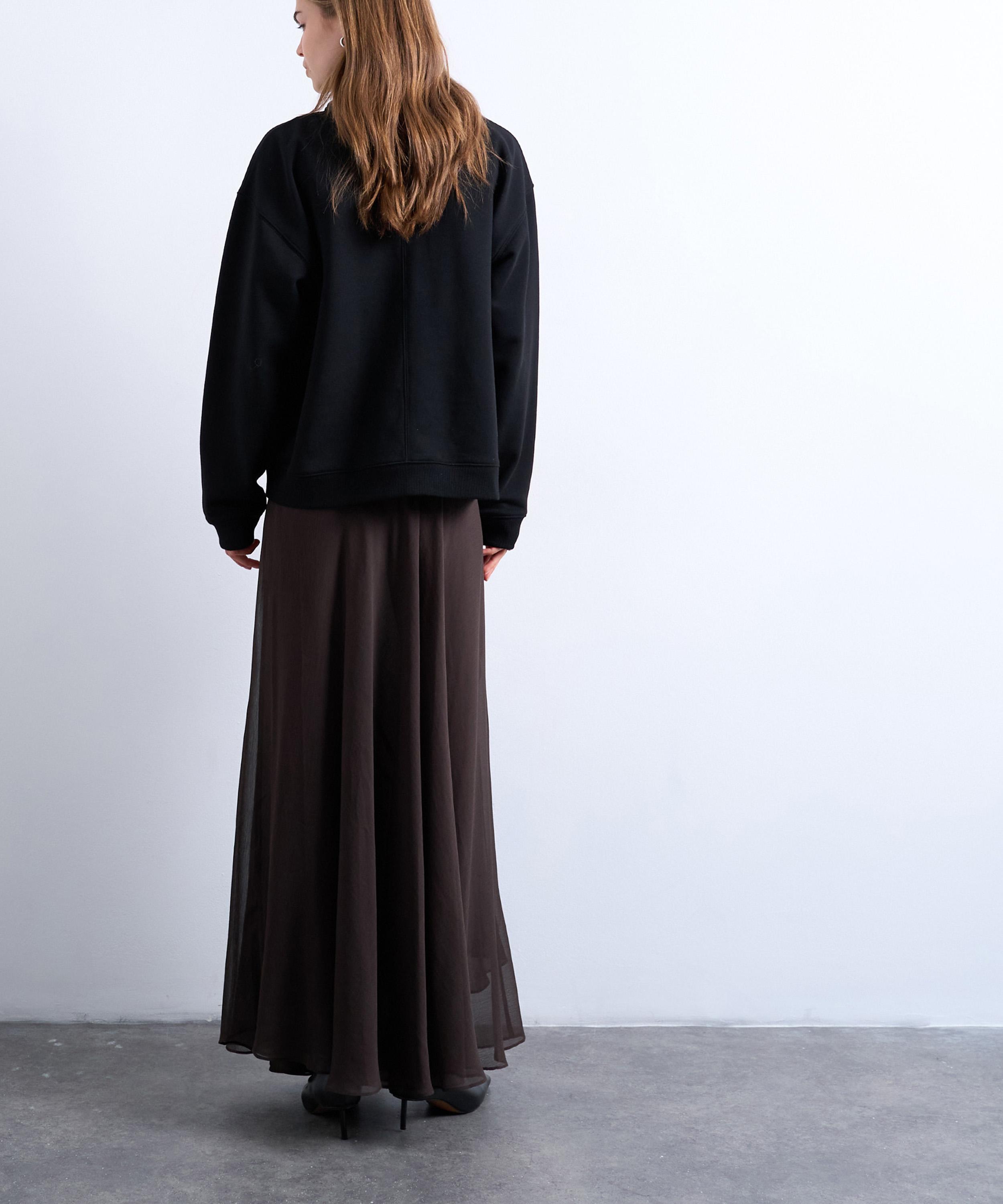 TOPSHOP - Chocolate Sheer Full Circle Maxi Skirt image number 4