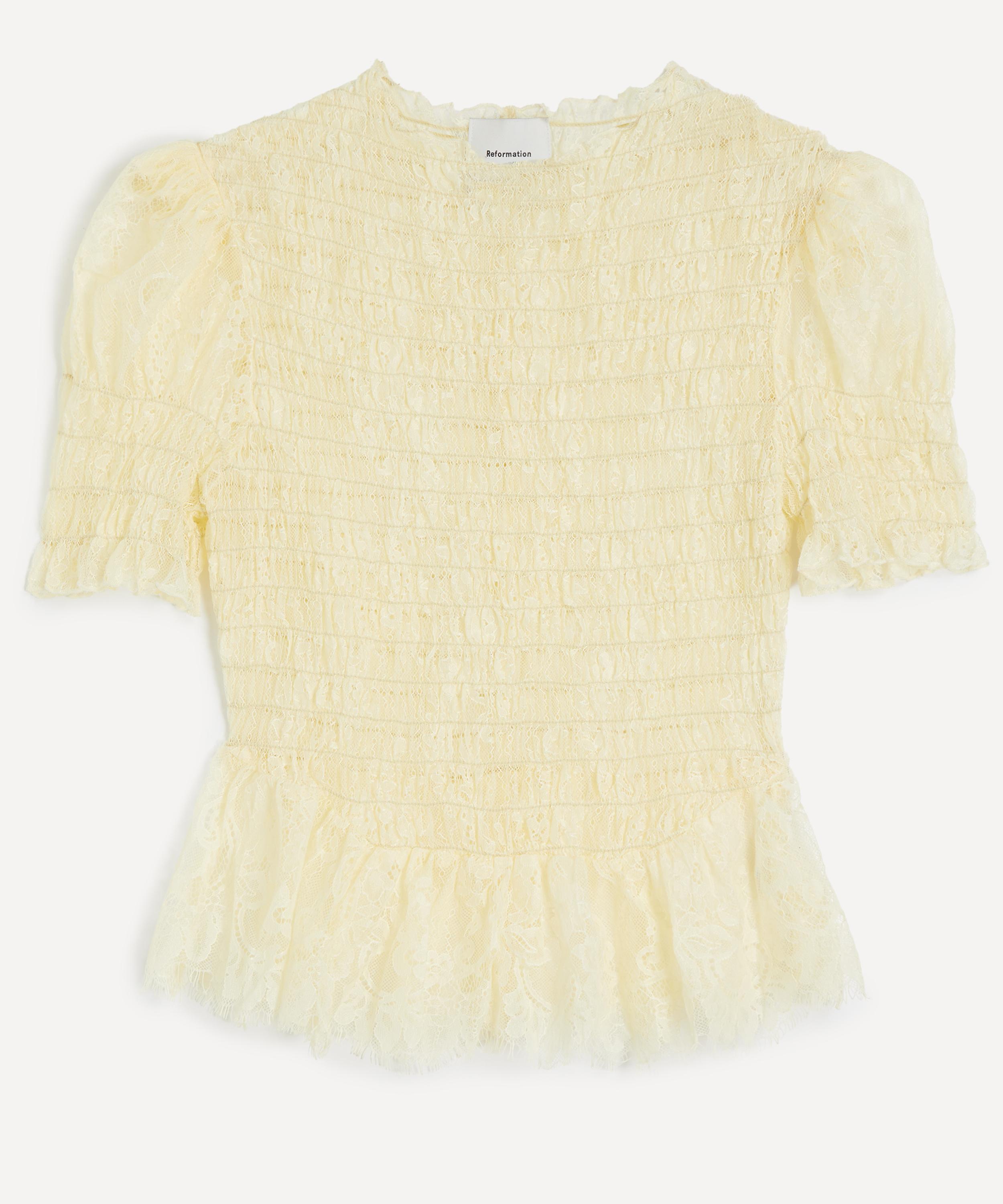Reformation - Aggy Butter Yellow Lace Top