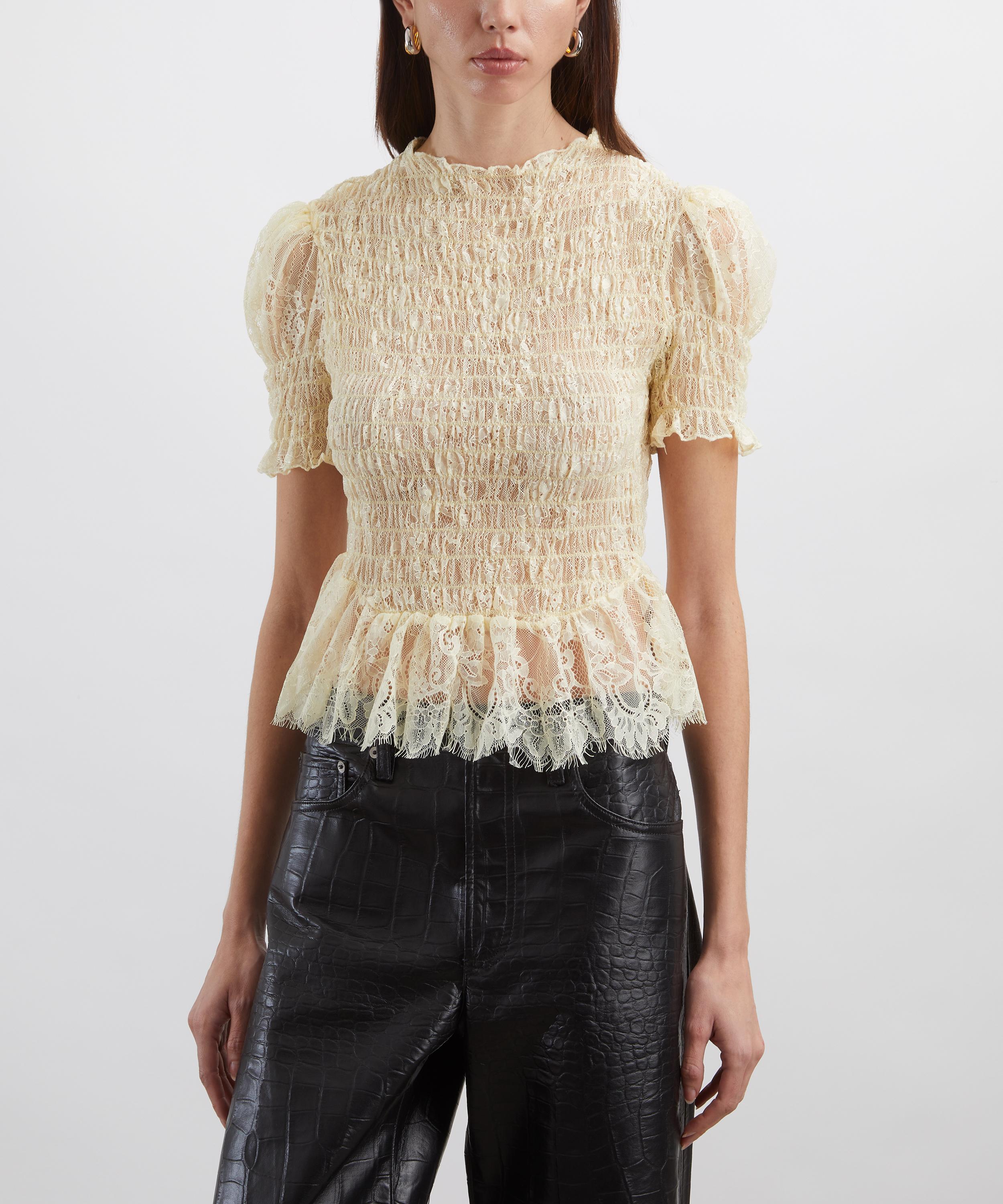 Reformation - Aggy Butter Yellow Lace Top image number 2