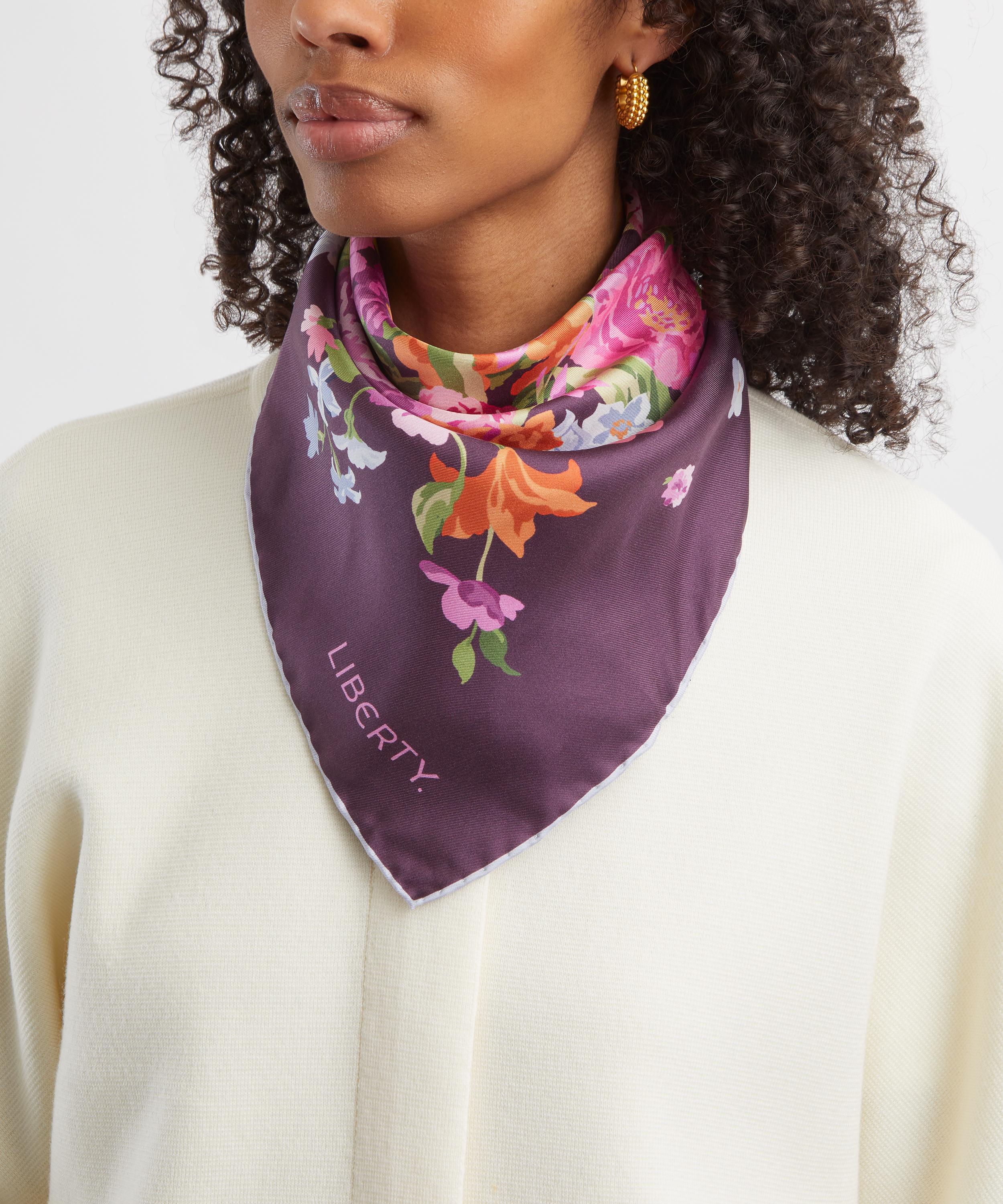 Liberty - Bridgerton Bouquet Carnival Silk Scarf 70 image number 1