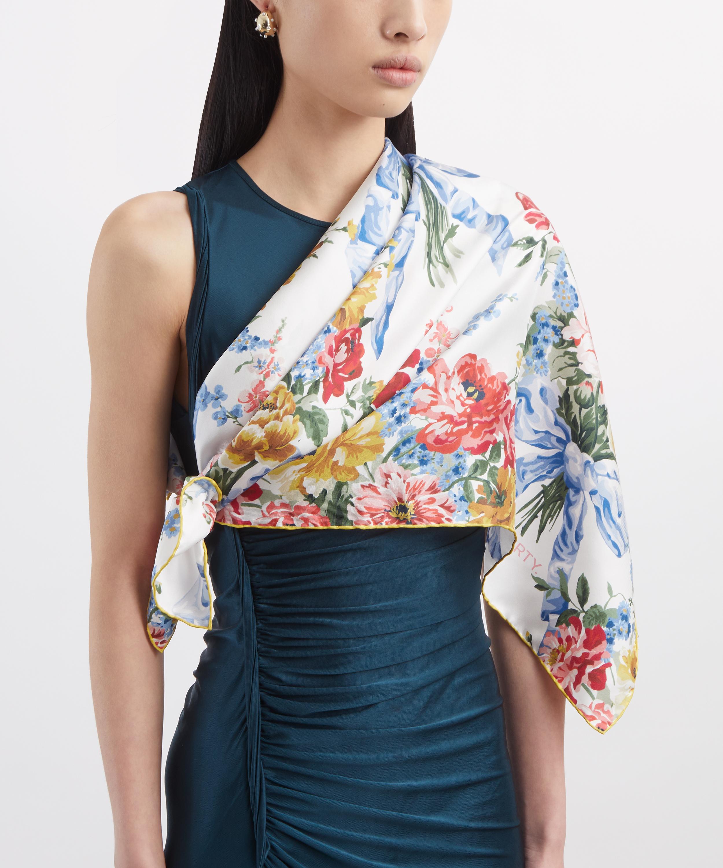 Liberty - Bridgerton Bow Bouquet Silk Scarf 90 image number 1