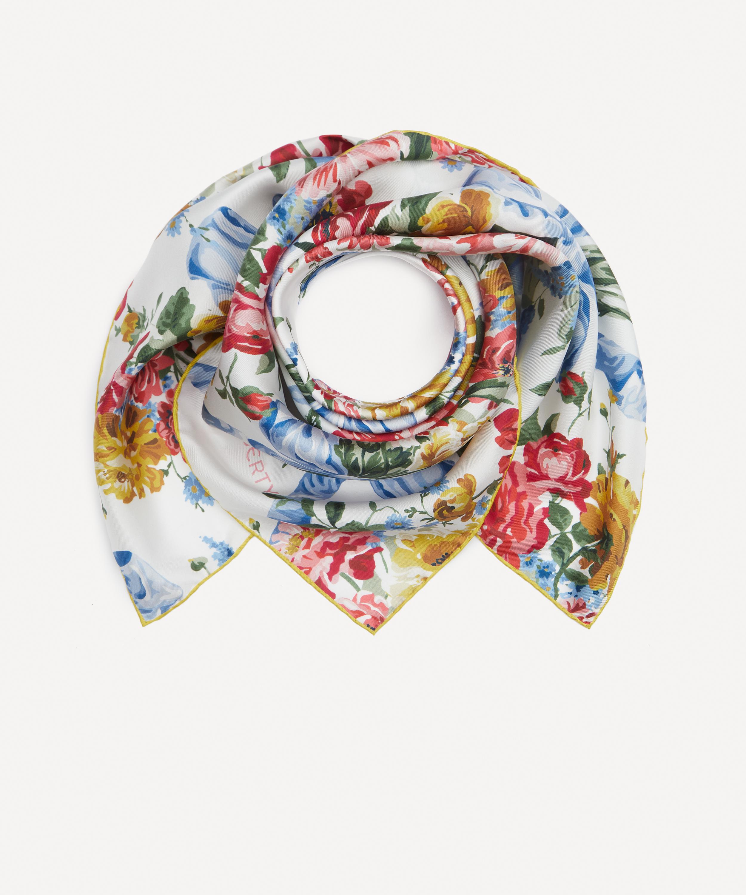 Liberty - Bridgerton Bow Bouquet Silk Scarf 90 image number 1