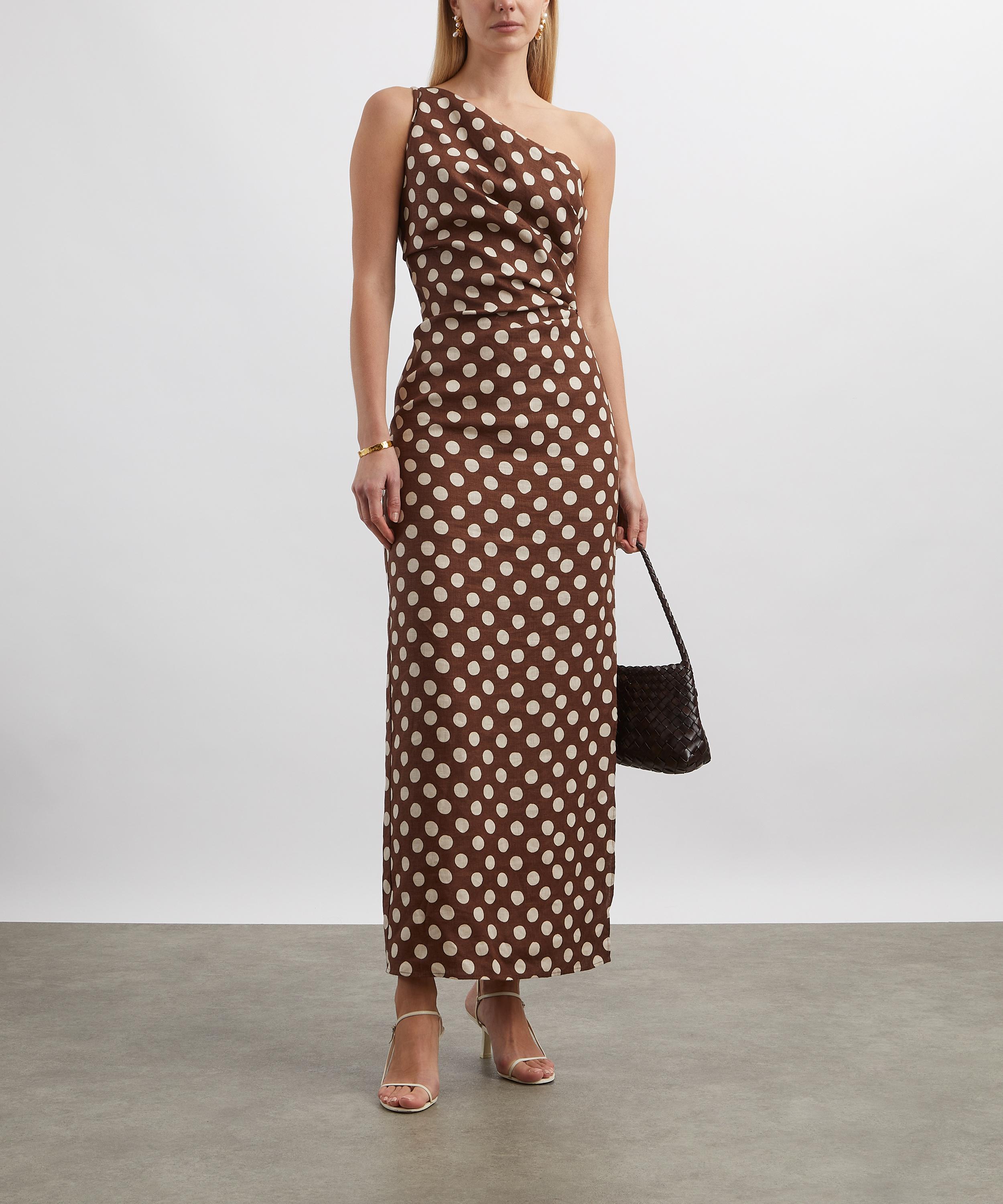 Faithfull The Brand - Simona Chocolate Dot Maxi Dress image number 1