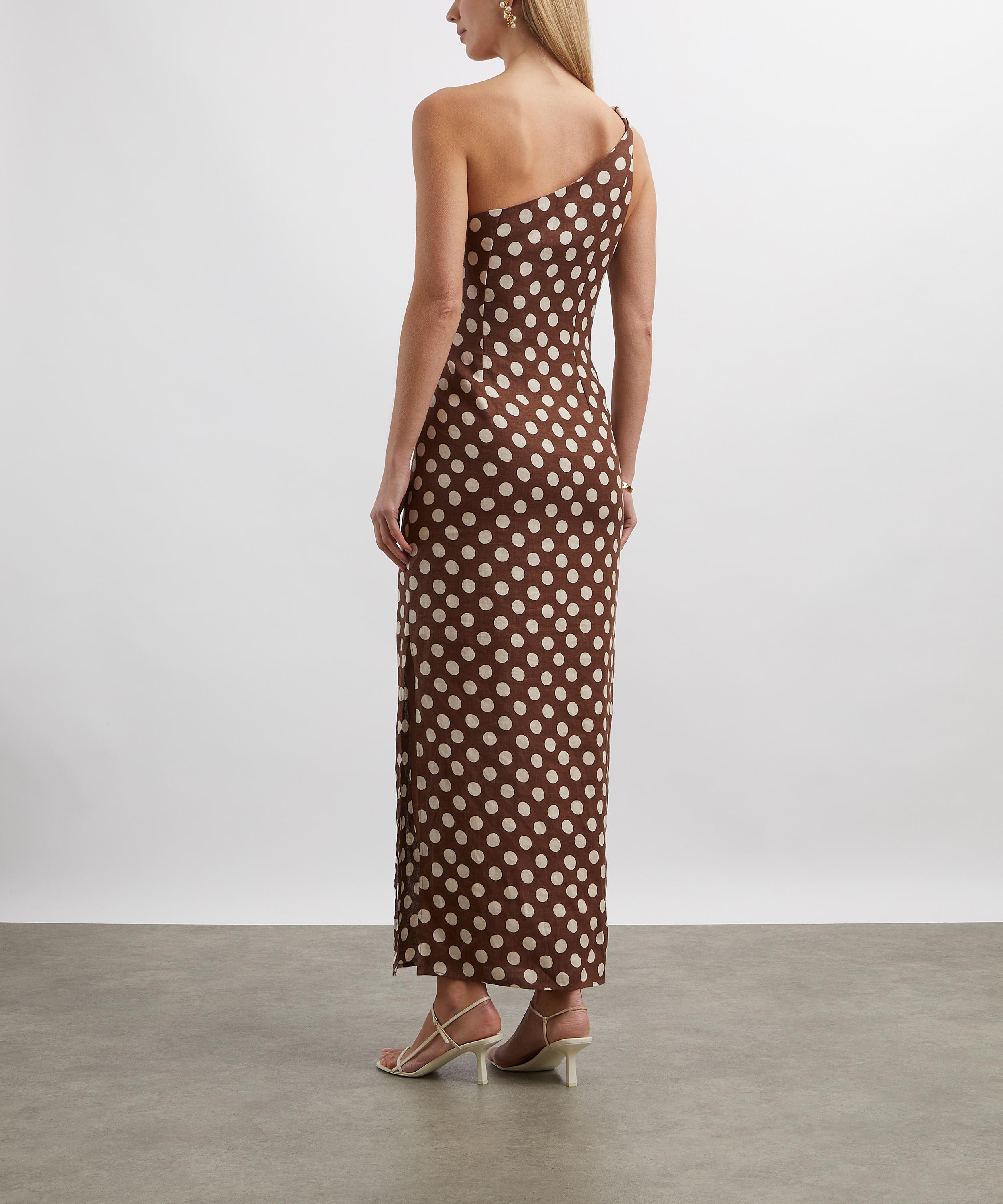 Faithfull The Brand - Simona Chocolate Dot Maxi Dress image number 3
