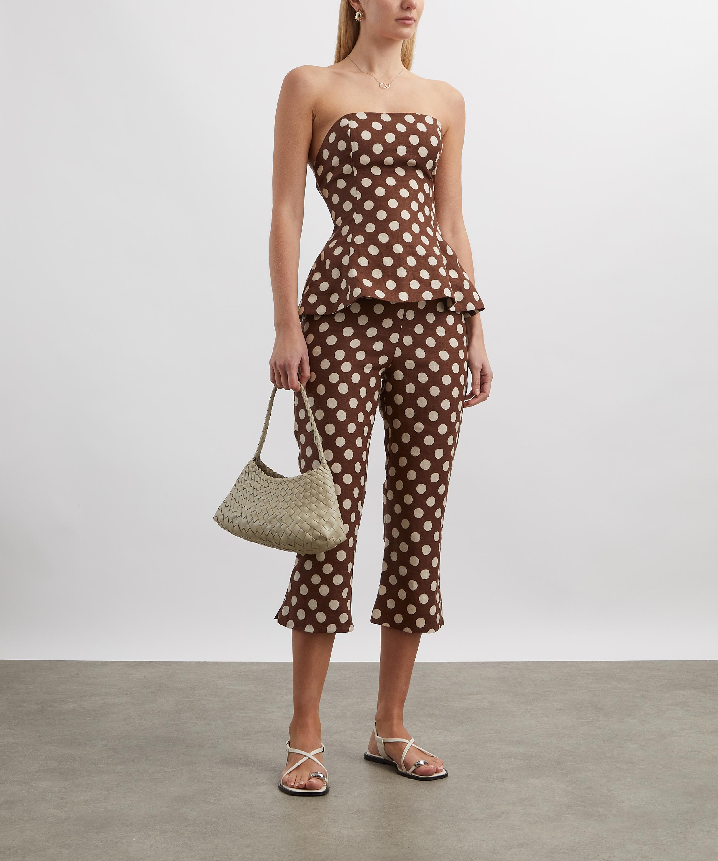 Faithfull The Brand - Valeria Capri Chocolate Dot Trousers image number 1
