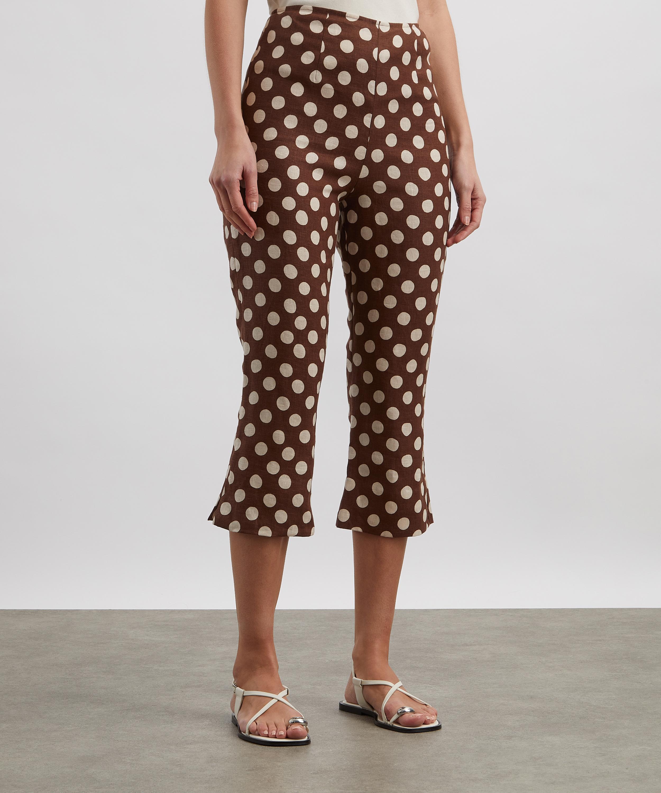 Faithfull The Brand - Valeria Capri Chocolate Dot Trousers image number 2