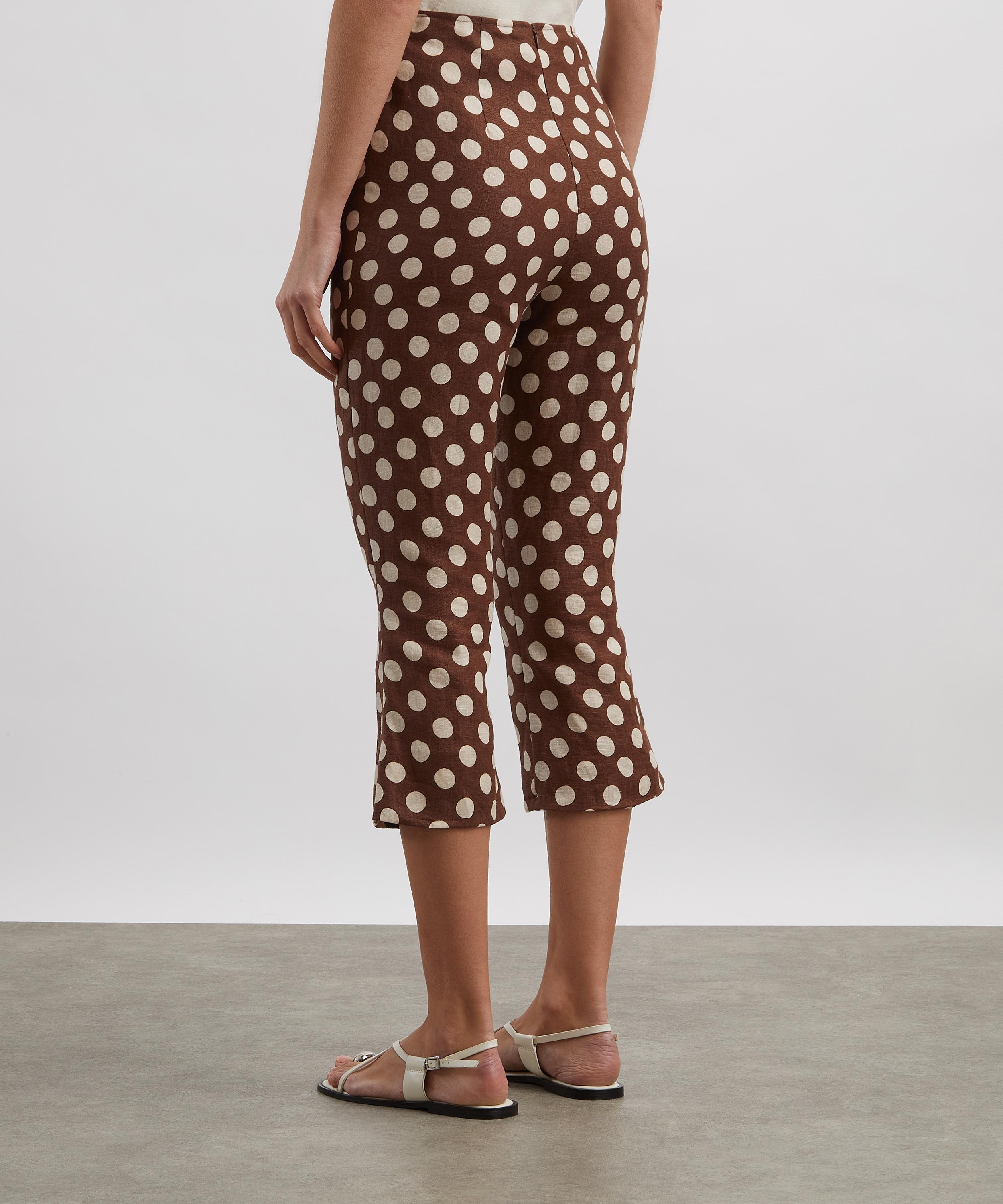 Faithfull The Brand - Valeria Capri Chocolate Dot Trousers image number 3