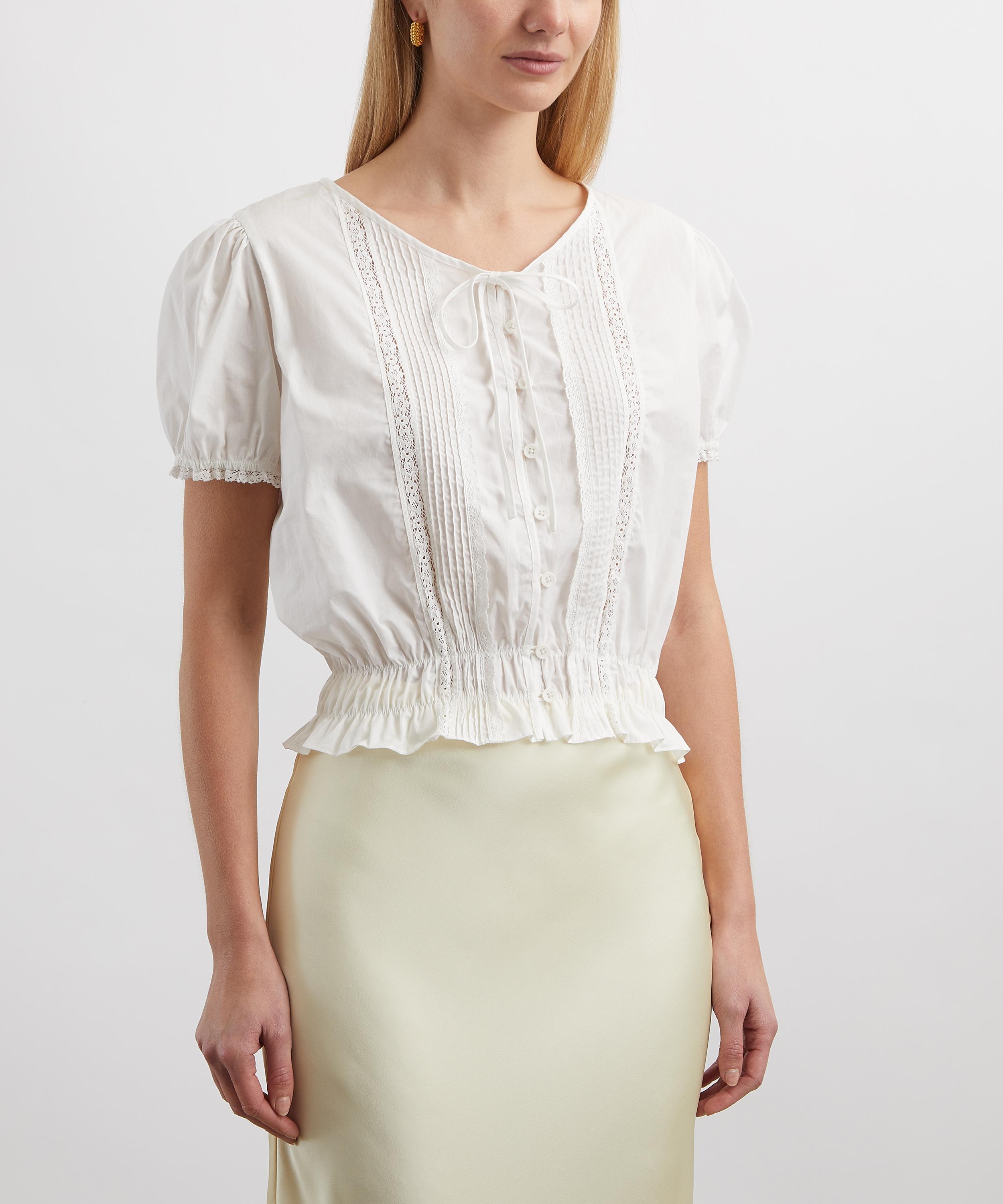 Faithfull The Brand - Fiora White Cotton Blouse image number 2