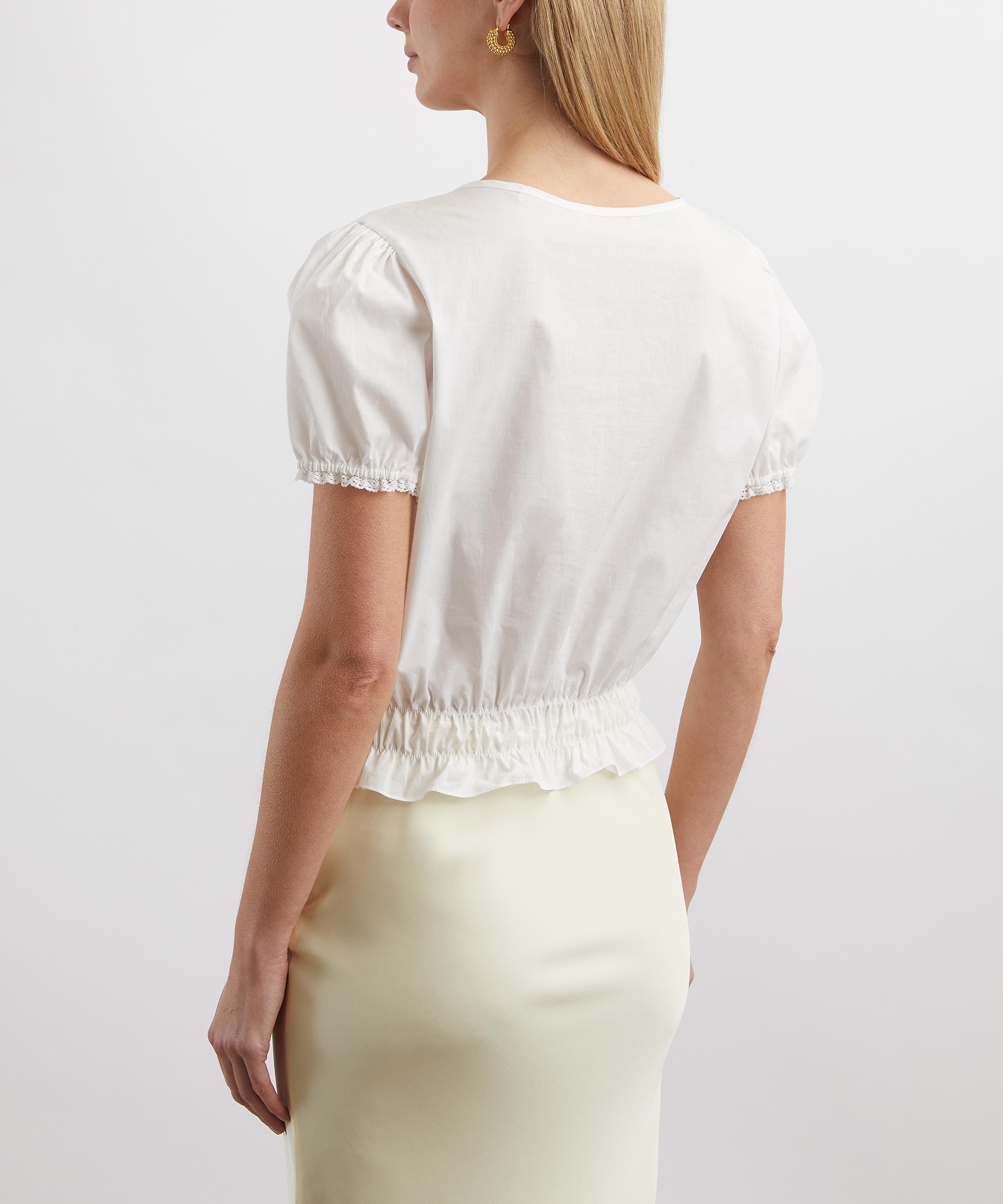 Faithfull The Brand - Fiora White Cotton Blouse image number 3