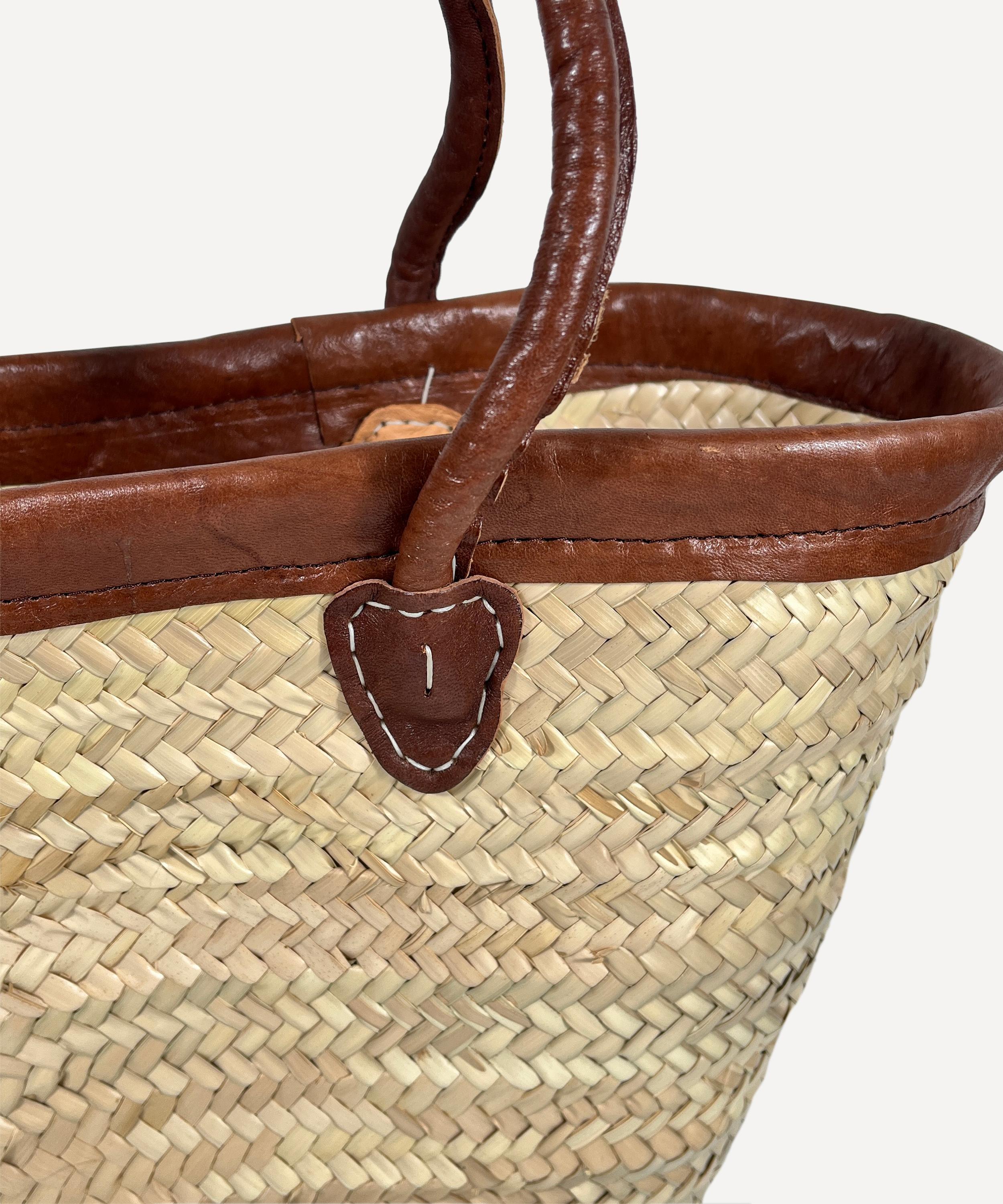 Jarapa - Moroccan Leather-Trim Basket image number 1