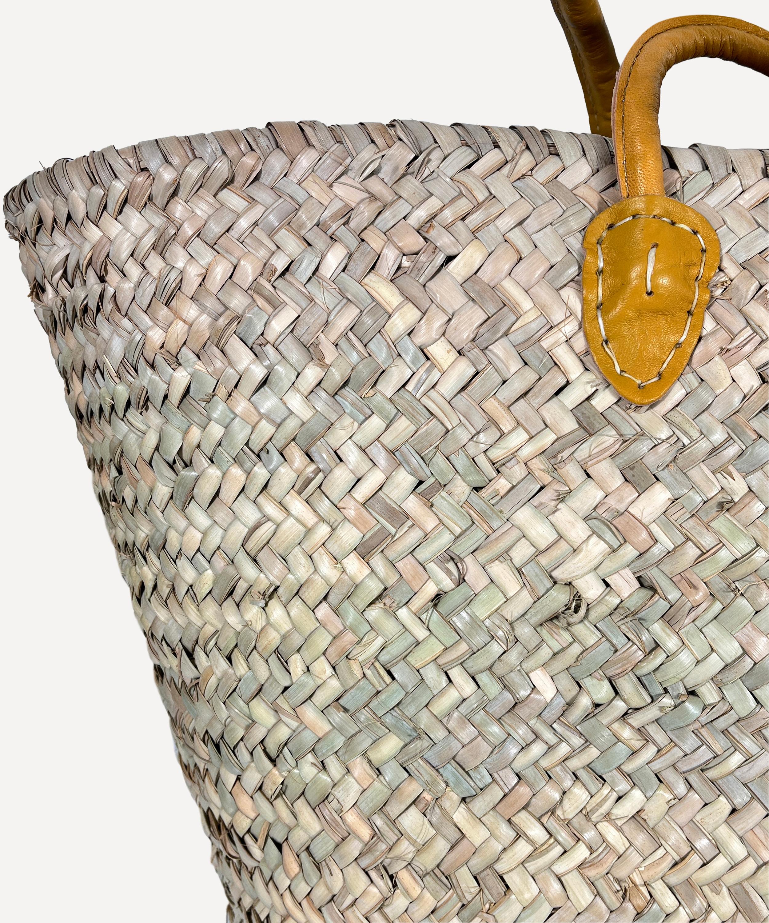 Jarapa - Moroccan Leather-Trim Basket image number 1