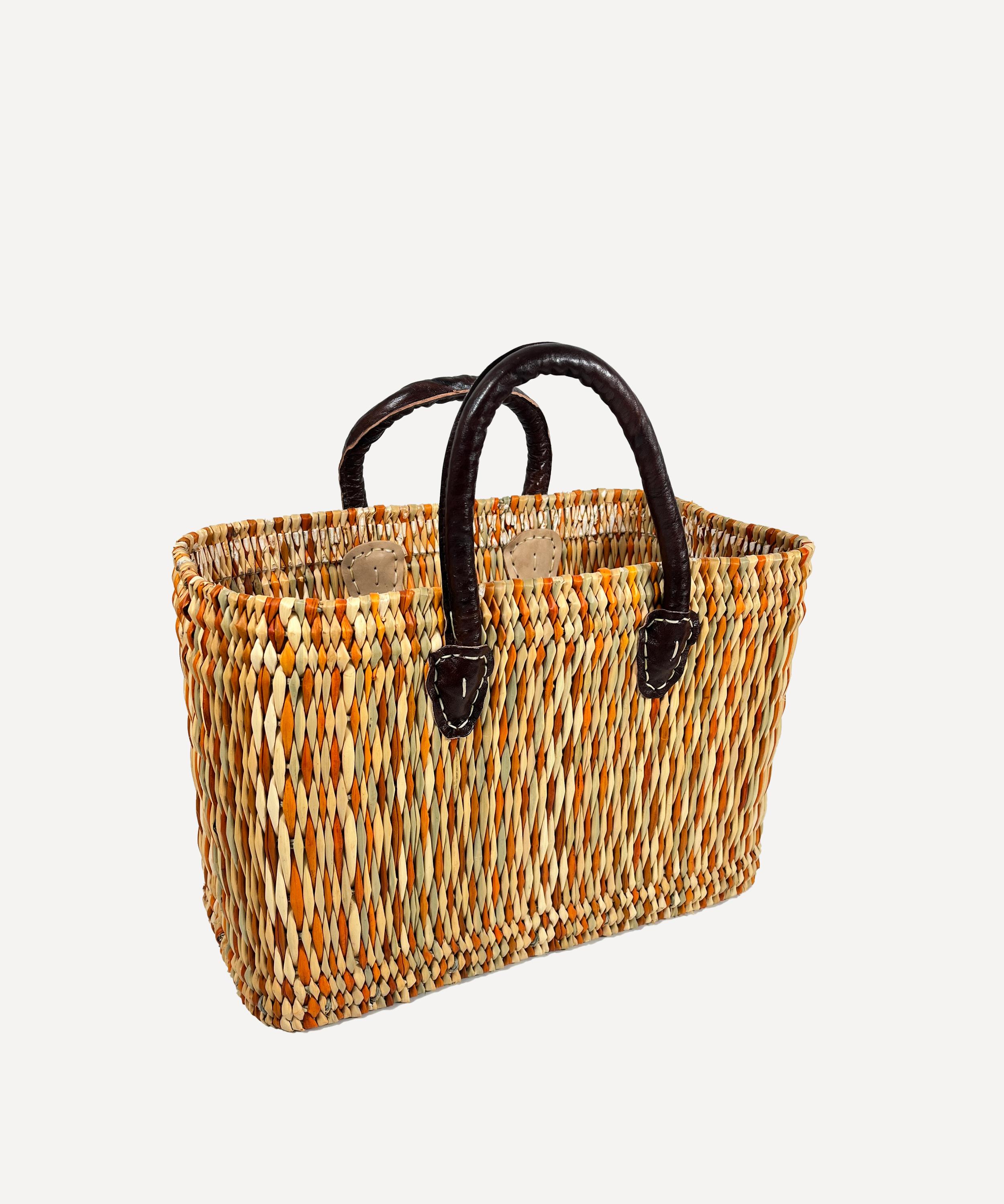 Jarapa - Moroccan Weave Leather-Trim Basket