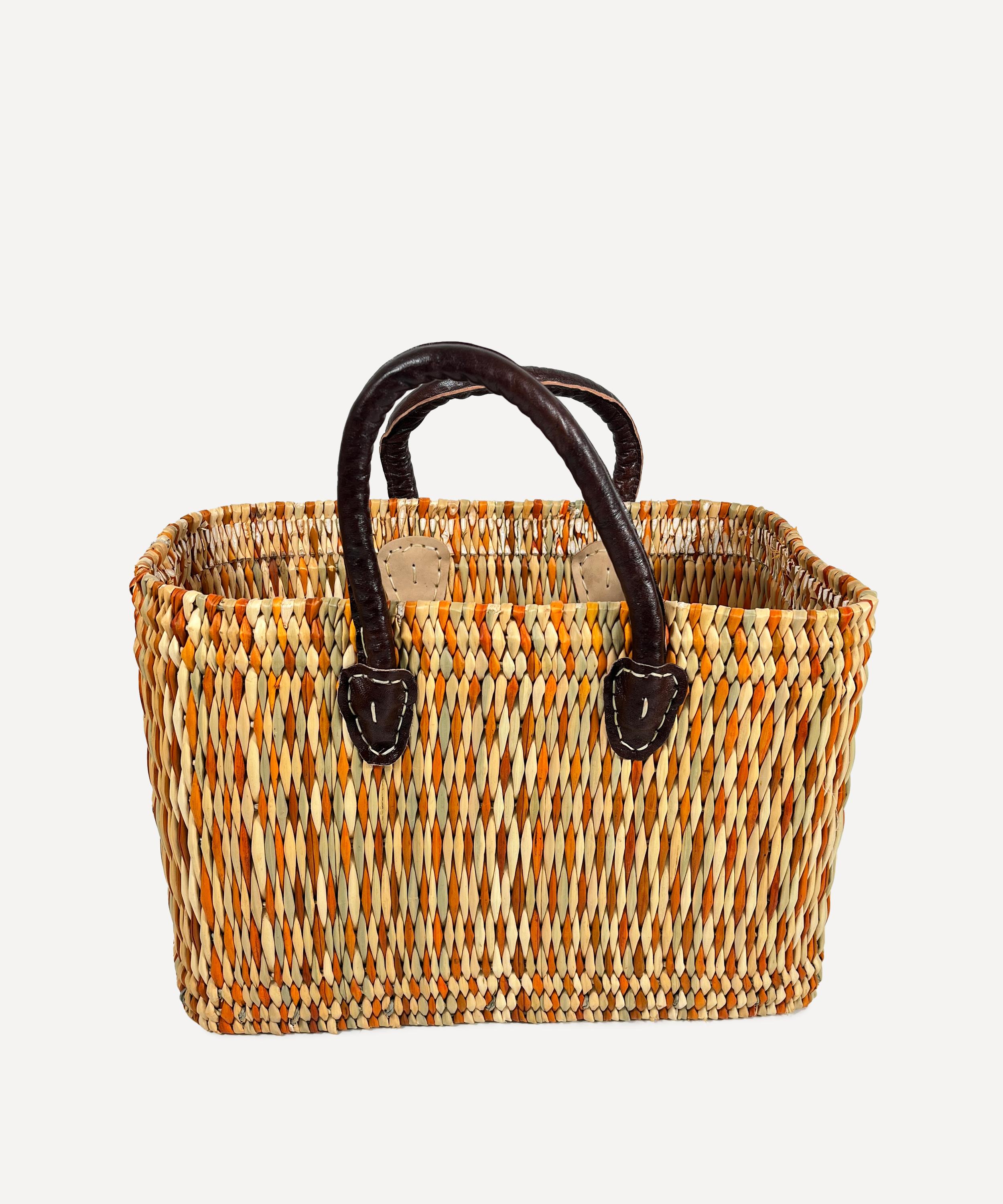 Jarapa - Moroccan Weave Leather-Trim Basket image number 1