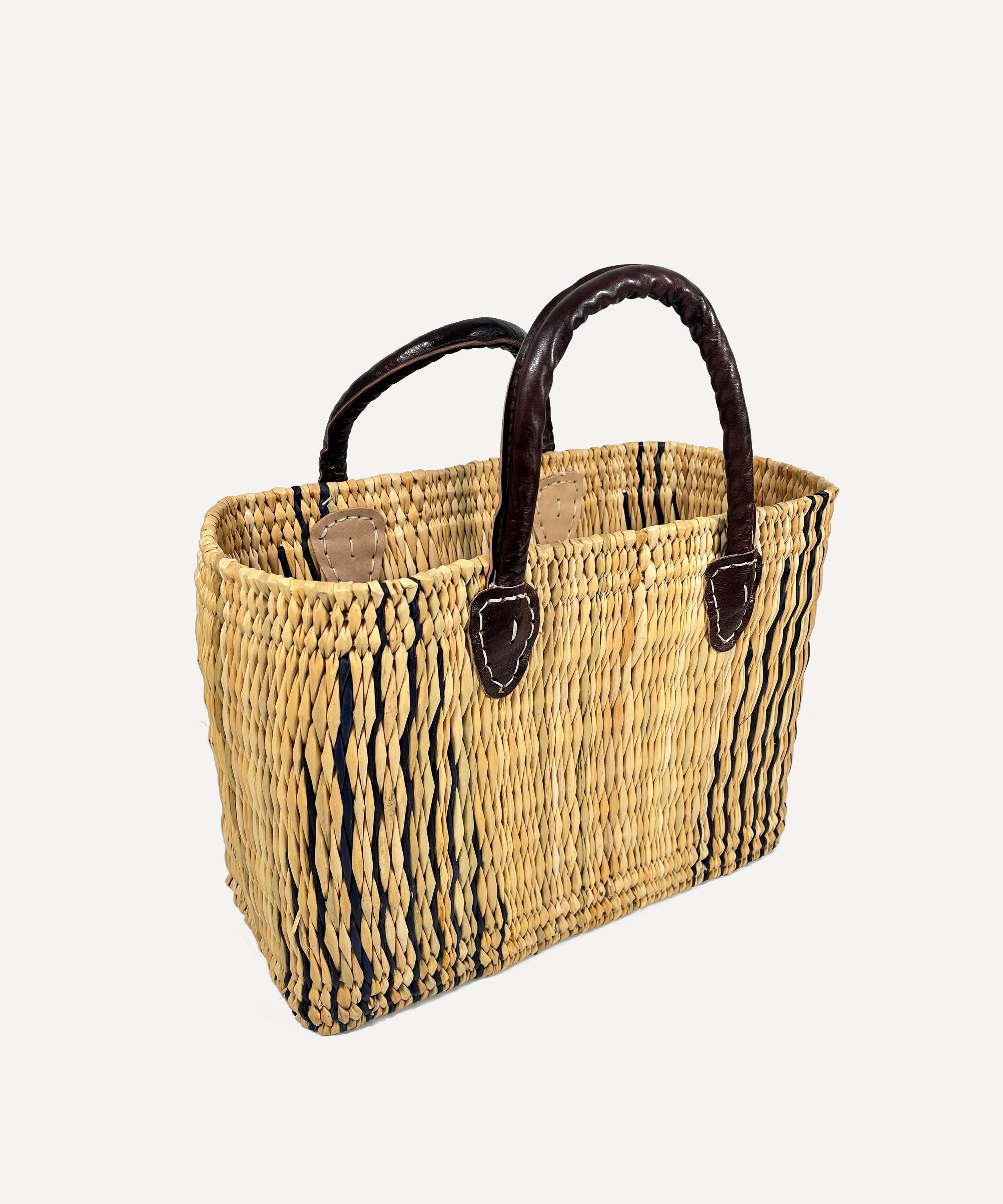 Jarapa - Moroccan Weave Leather-Trim Basket