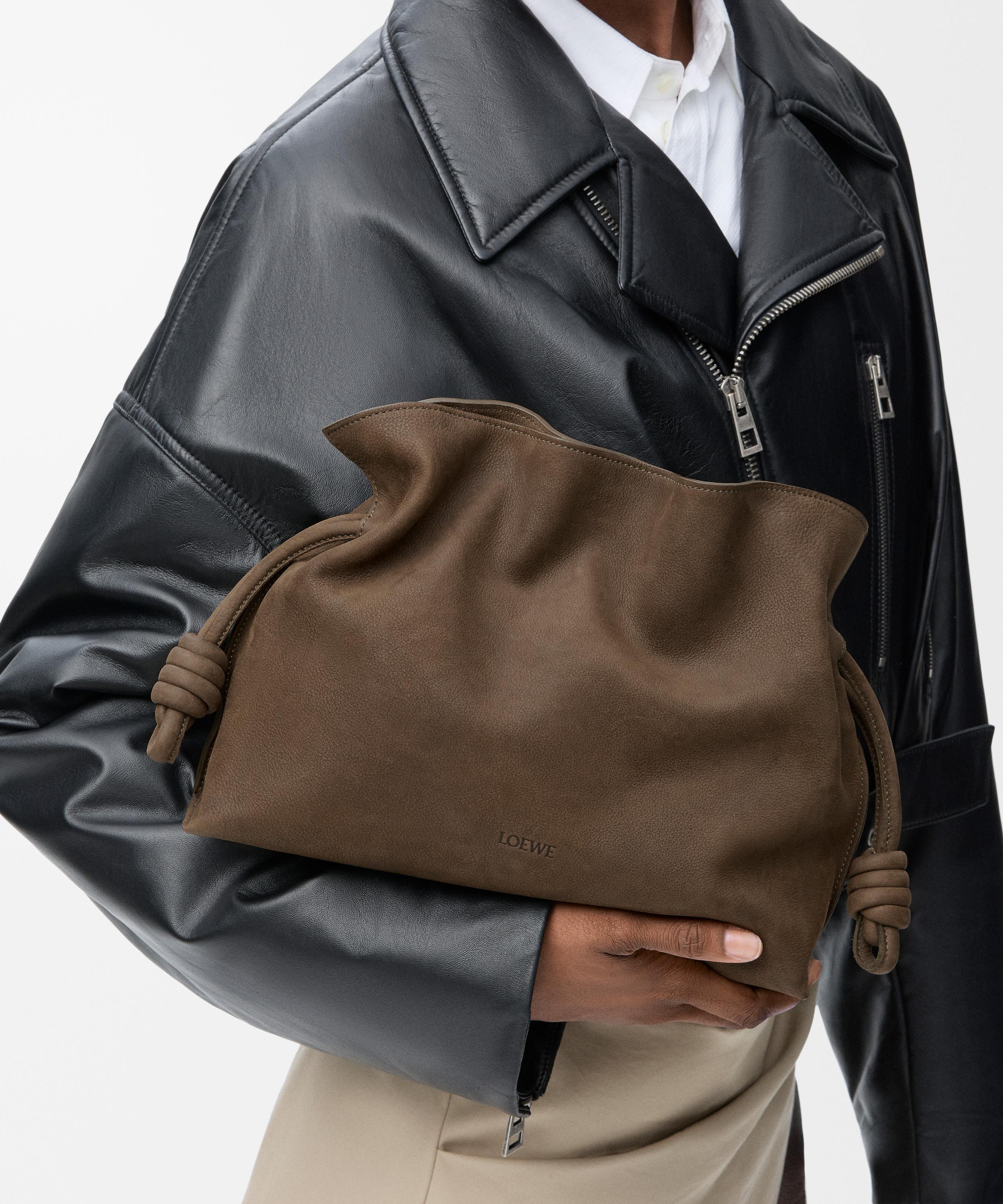 Loewe - Medium Flamenco Grained Nubuck Clutch Bag image number 6