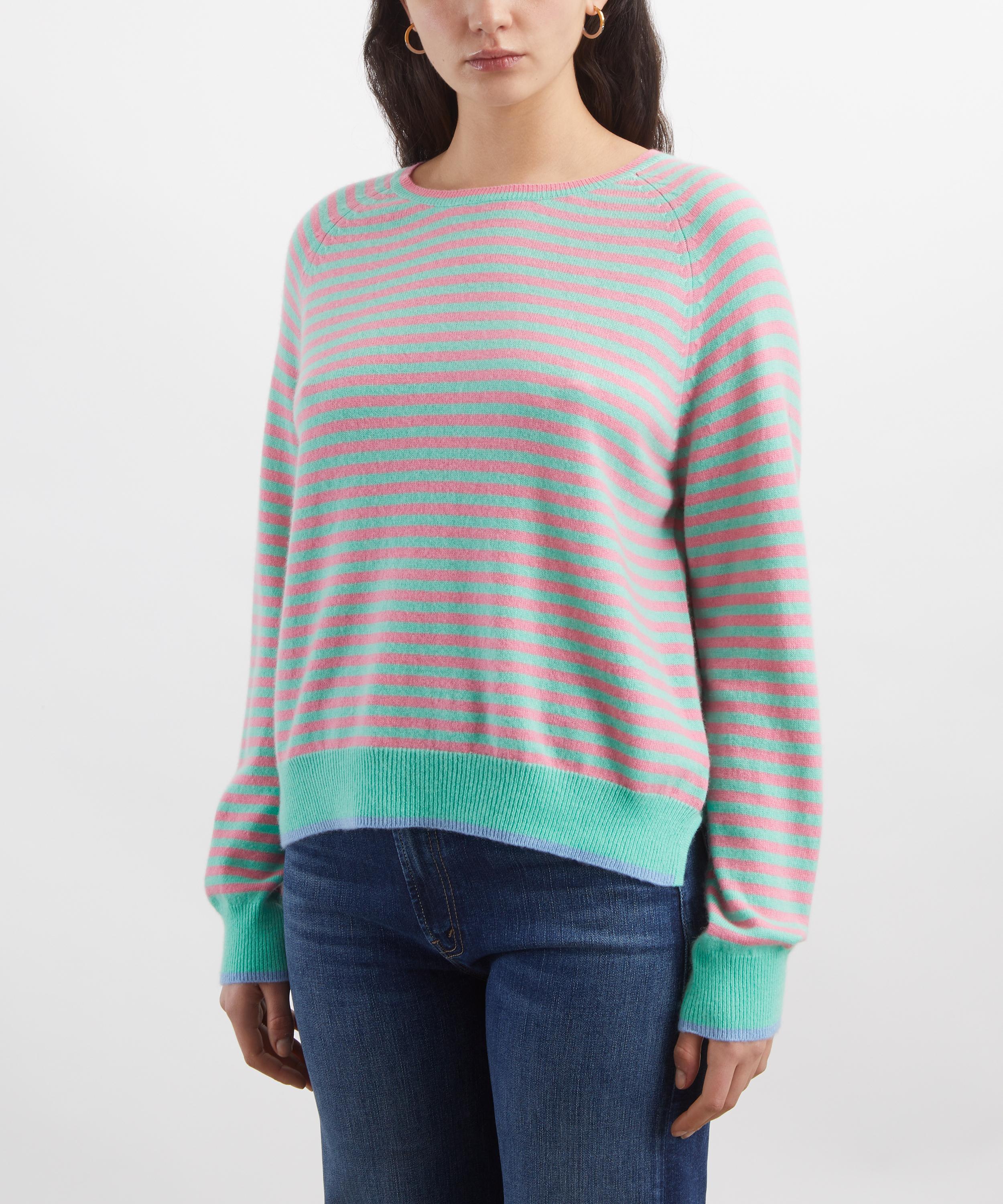 Jumper 1234 - Cashmere Tipped Narrow Stripe Boyfriend Jumper image number 2