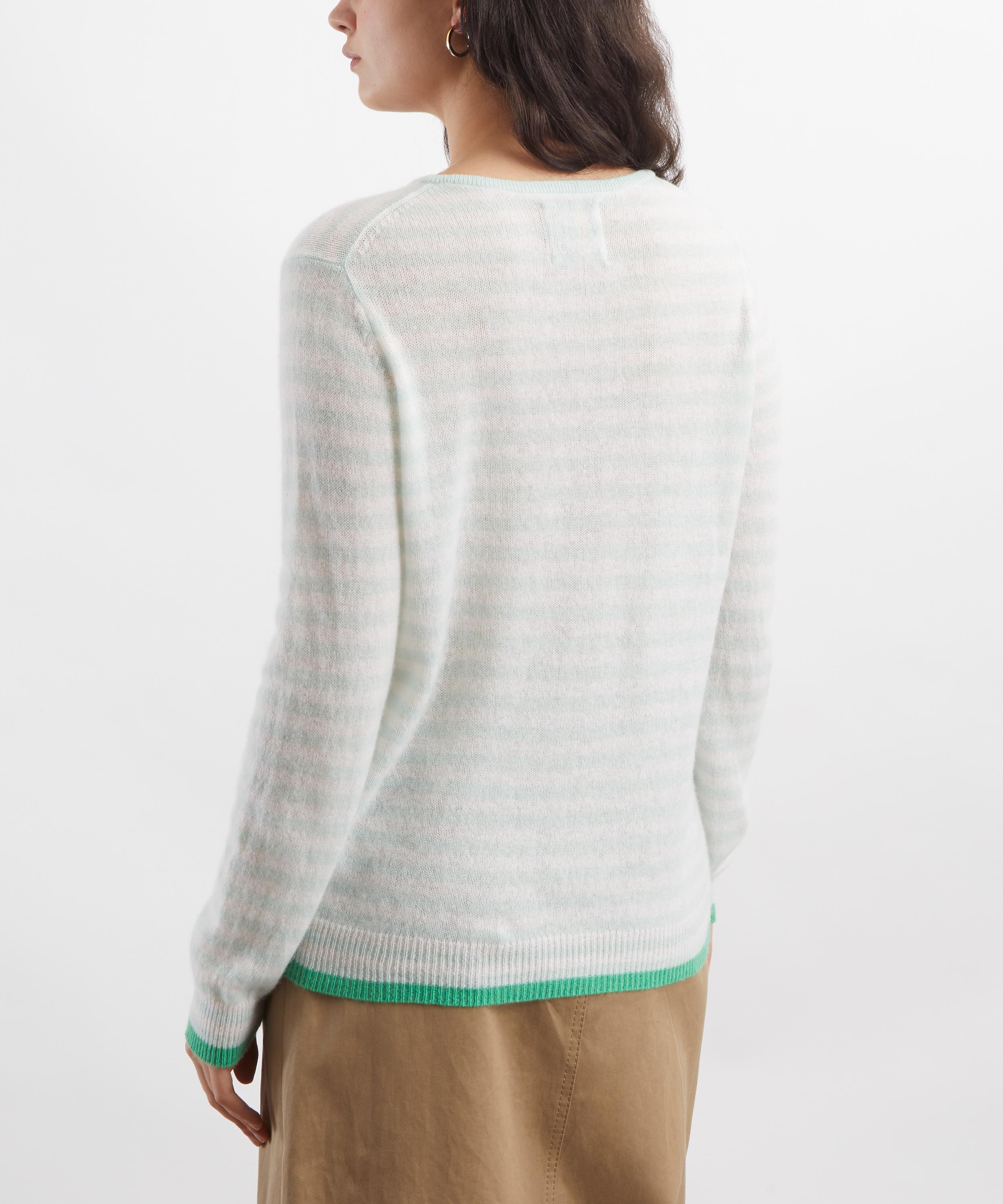 Jumper 1234 - Cashmere Tipple Little Stripe Fresh Green Jumper image number 3