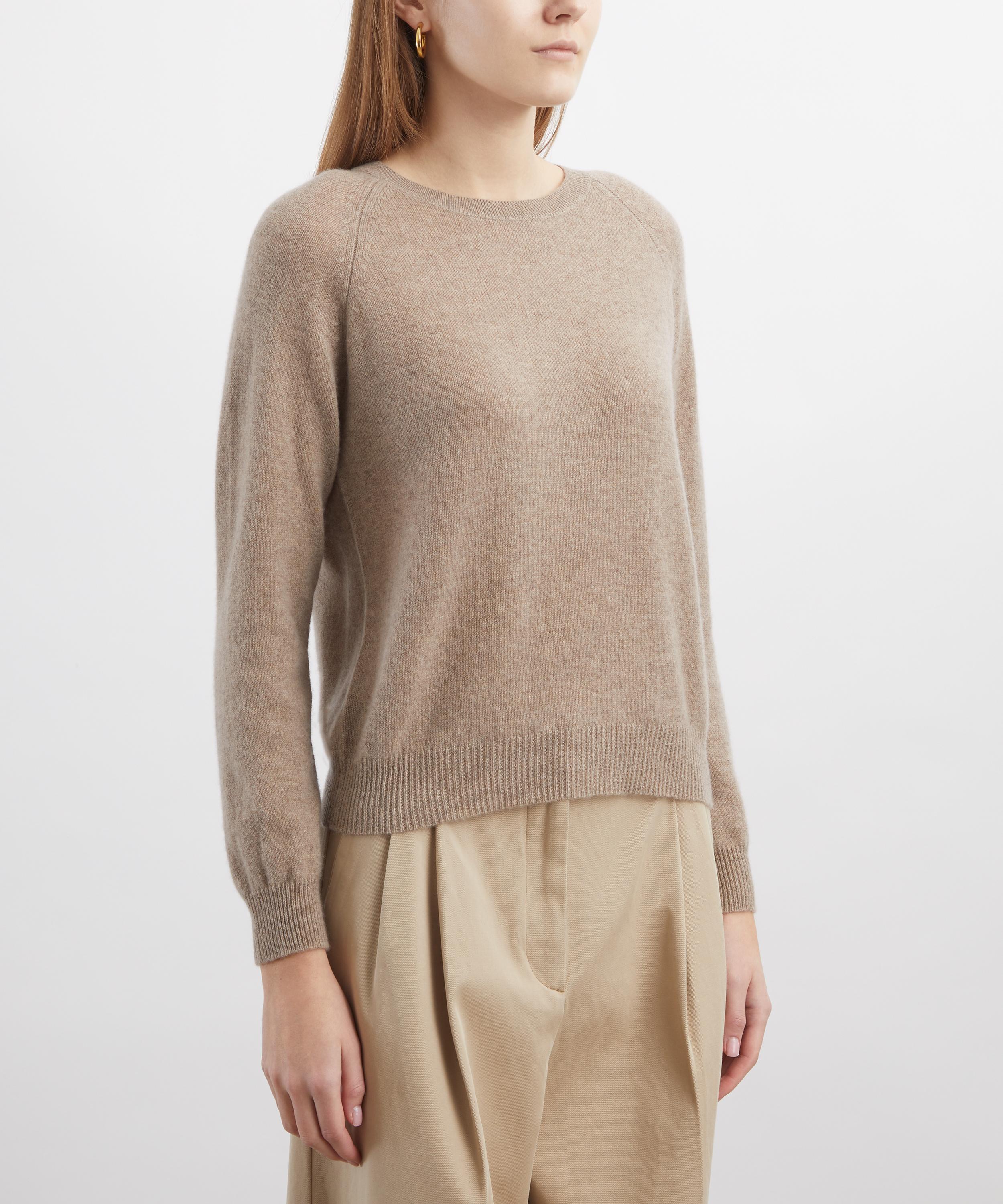 Jumper 1234 - Cashmere Crop Crew Light Brown Jumper image number 2