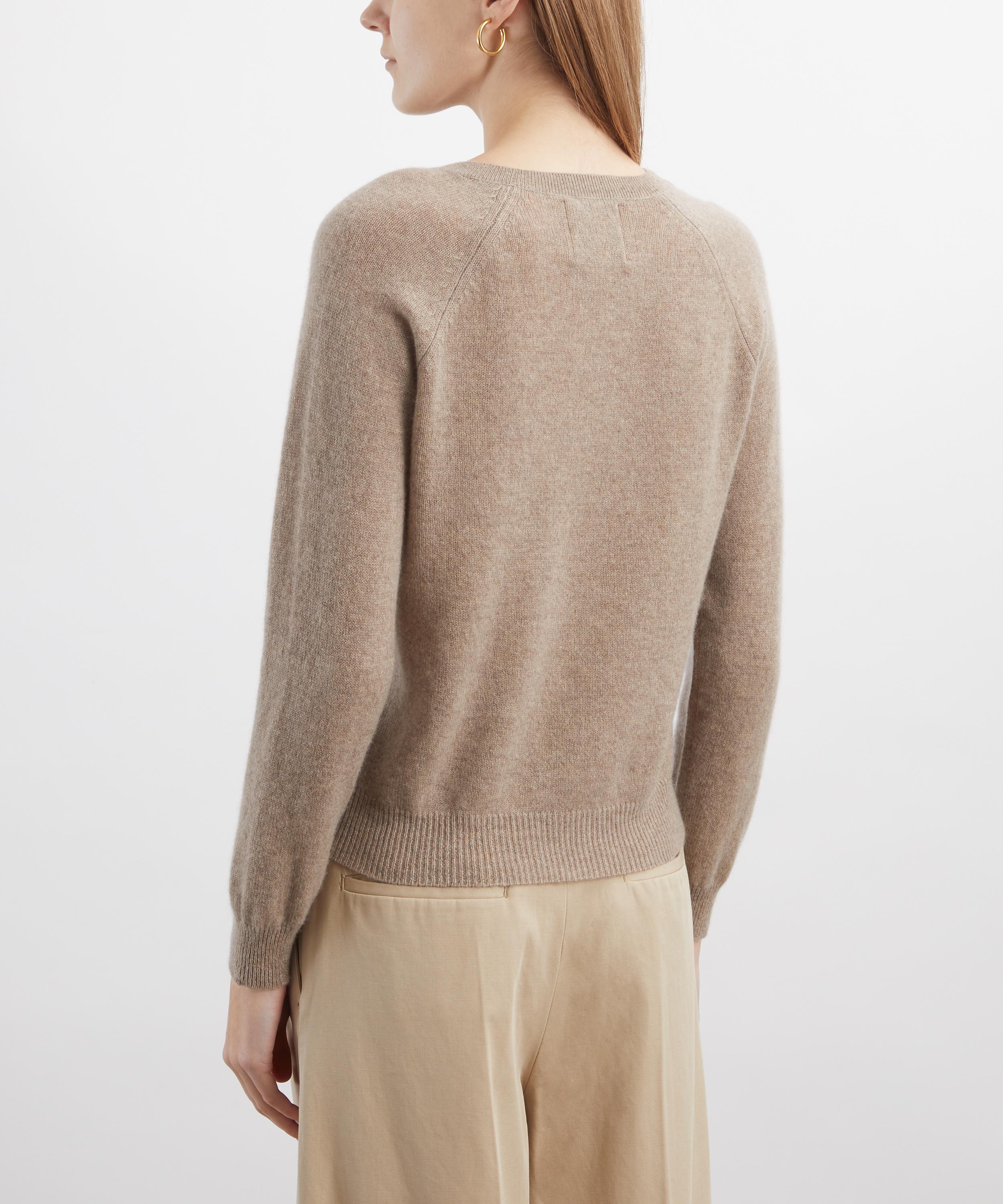 Jumper 1234 - Cashmere Crop Crew Light Brown Jumper image number 3