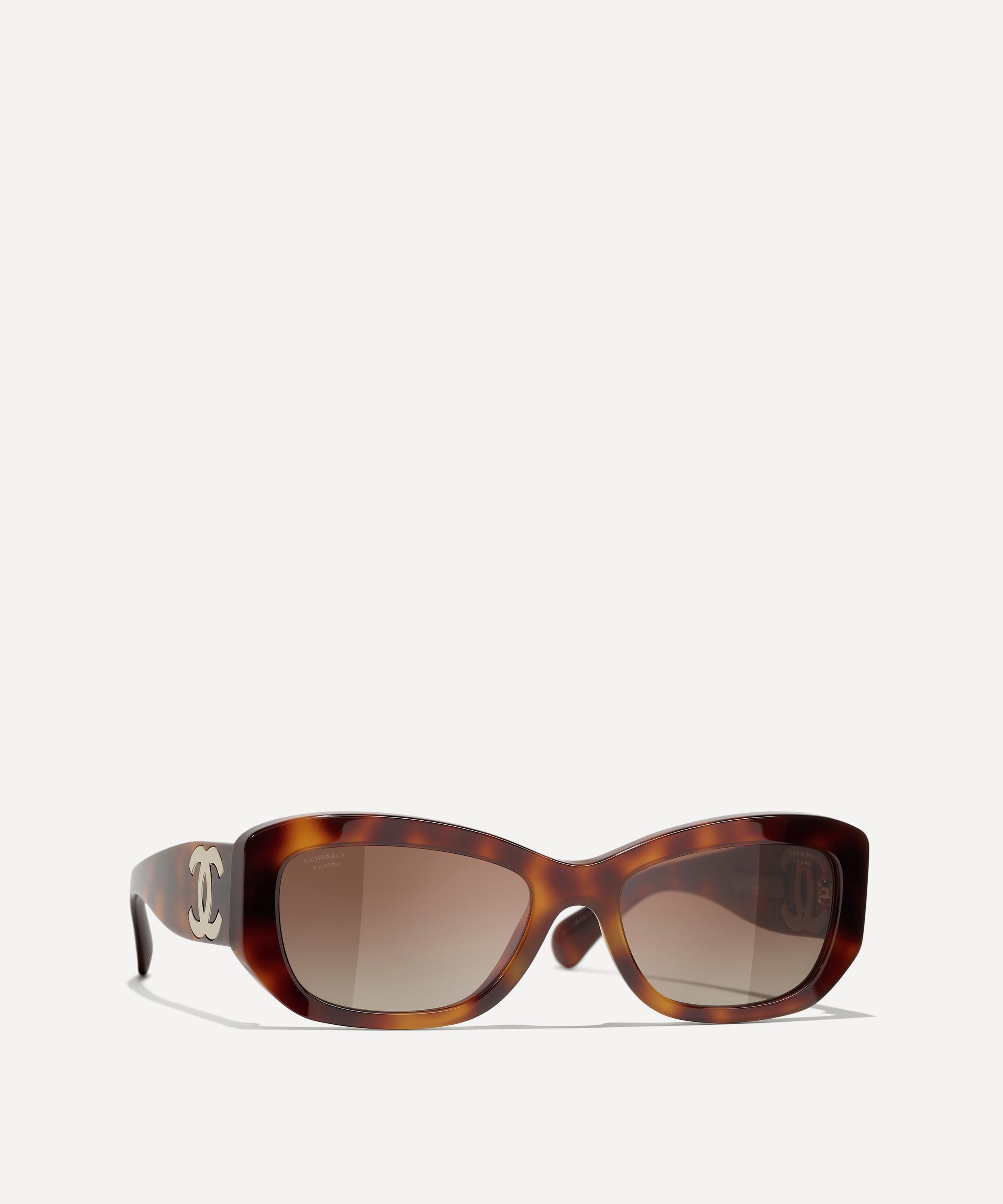 CHANEL - Rectangle Tortoise Acetate Sunglasses