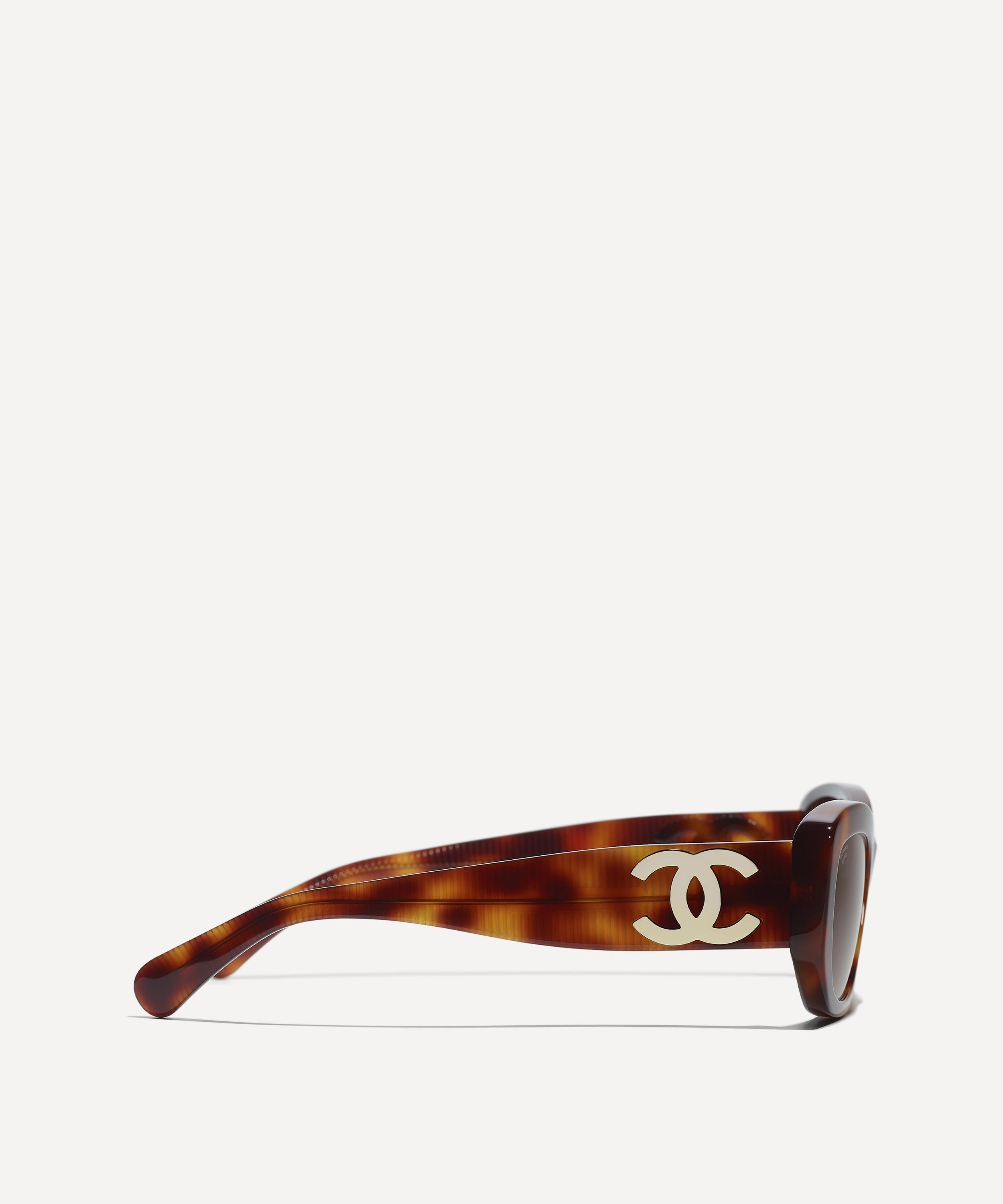 CHANEL - Rectangle Tortoise Acetate Sunglasses image number 2