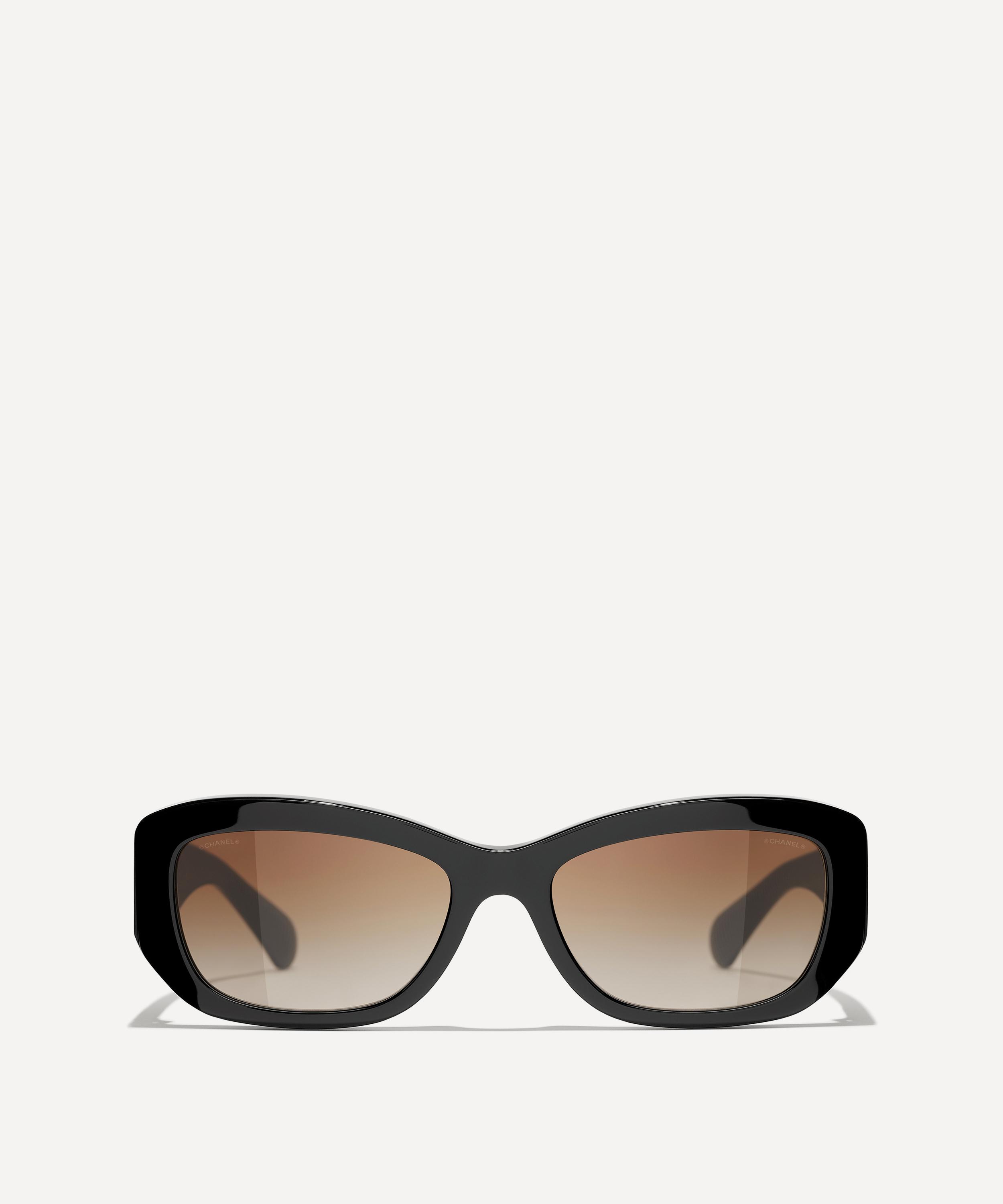 CHANEL - Rectangle Black Acetate Sunglasses image number 1